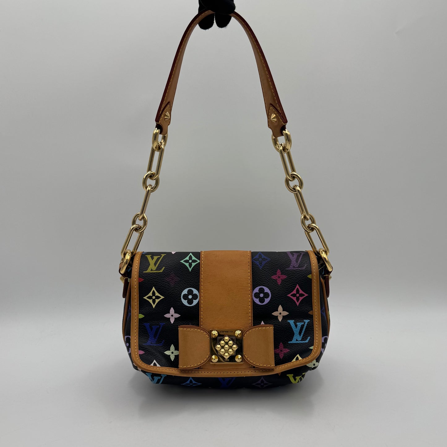 Louis Vuitton Takashi Murakami Black Multicolor Patti Shoulder Bag