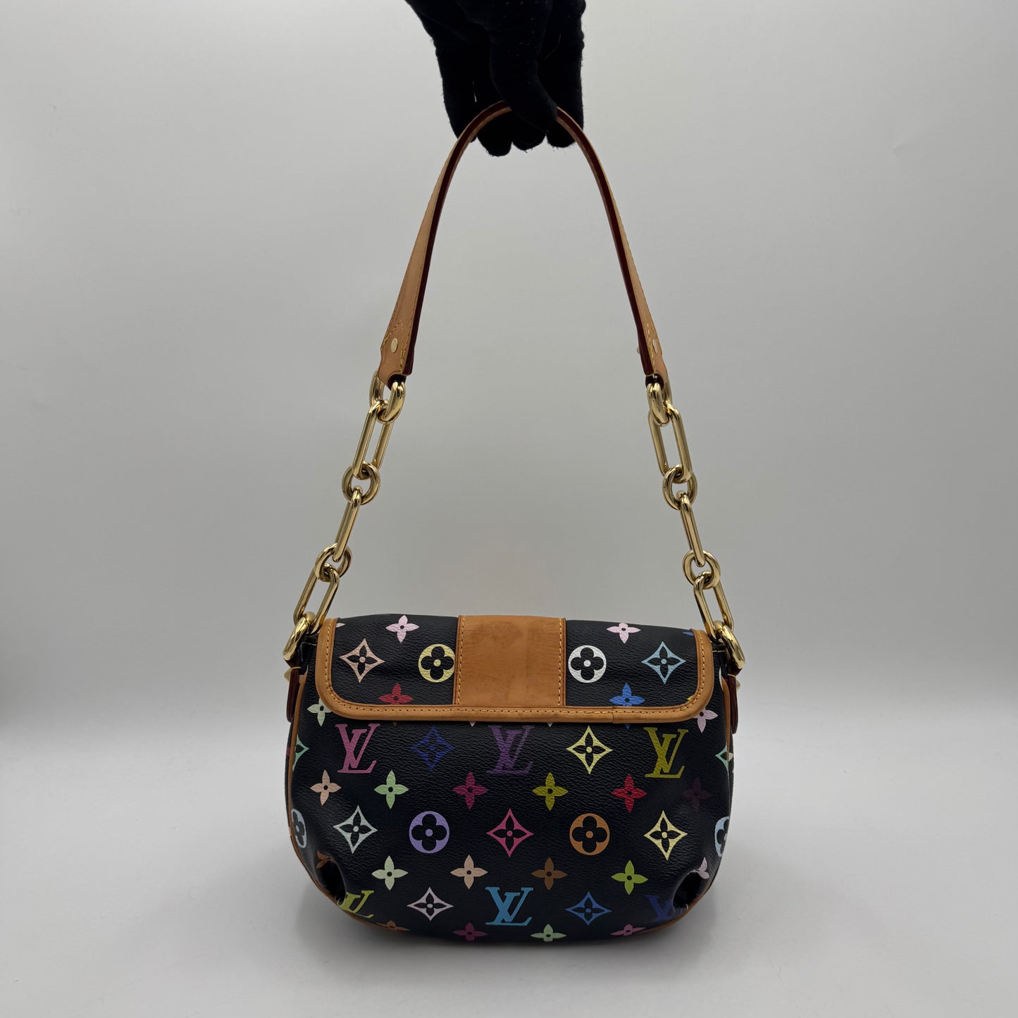 Louis Vuitton Takashi Murakami Black Multicolor Patti Shoulder Bag