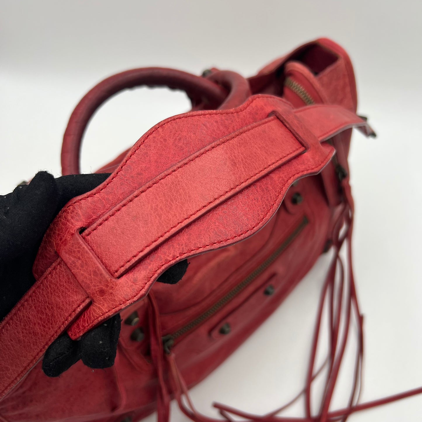 Balenciaga Red Leather Classic City