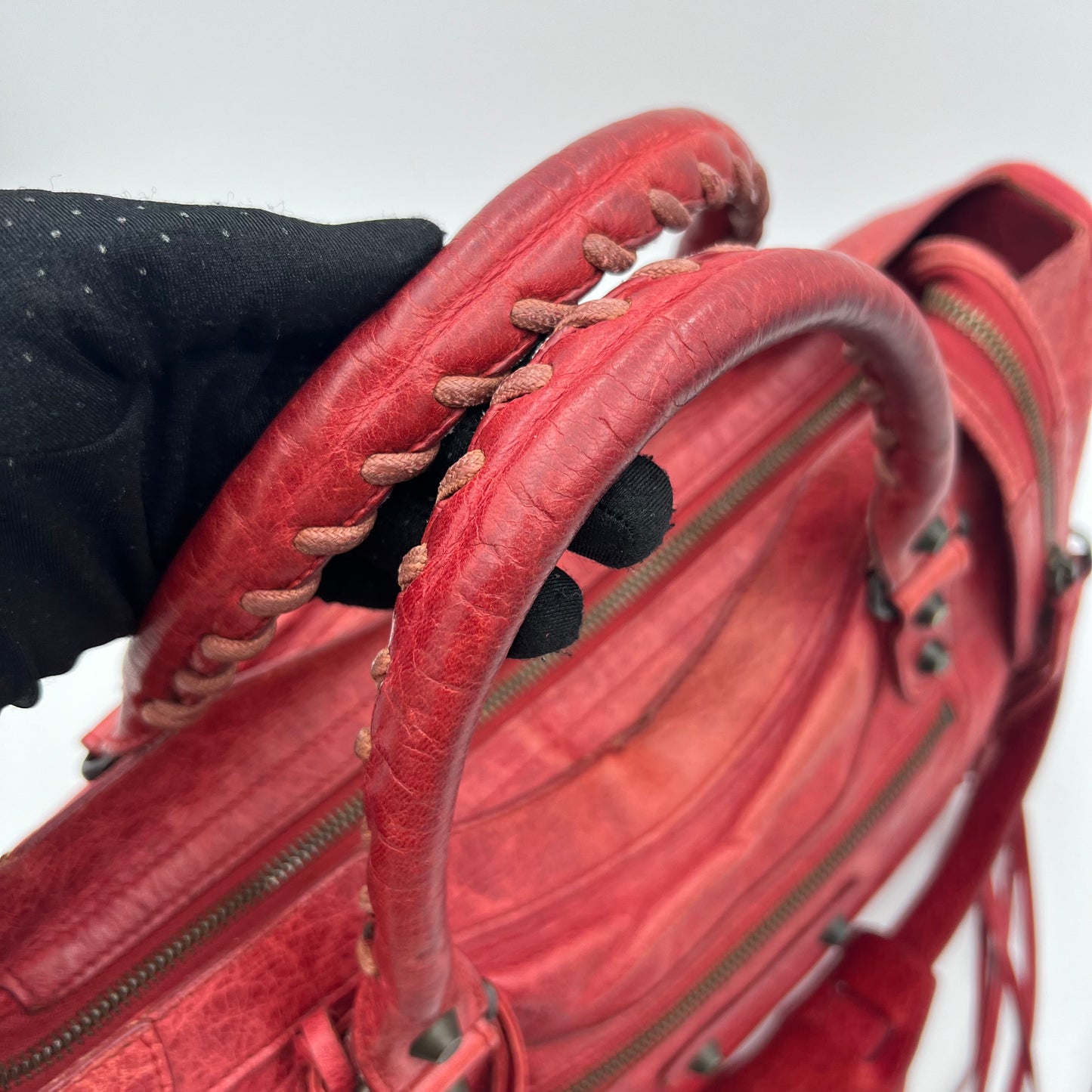 Balenciaga Red Leather Classic City