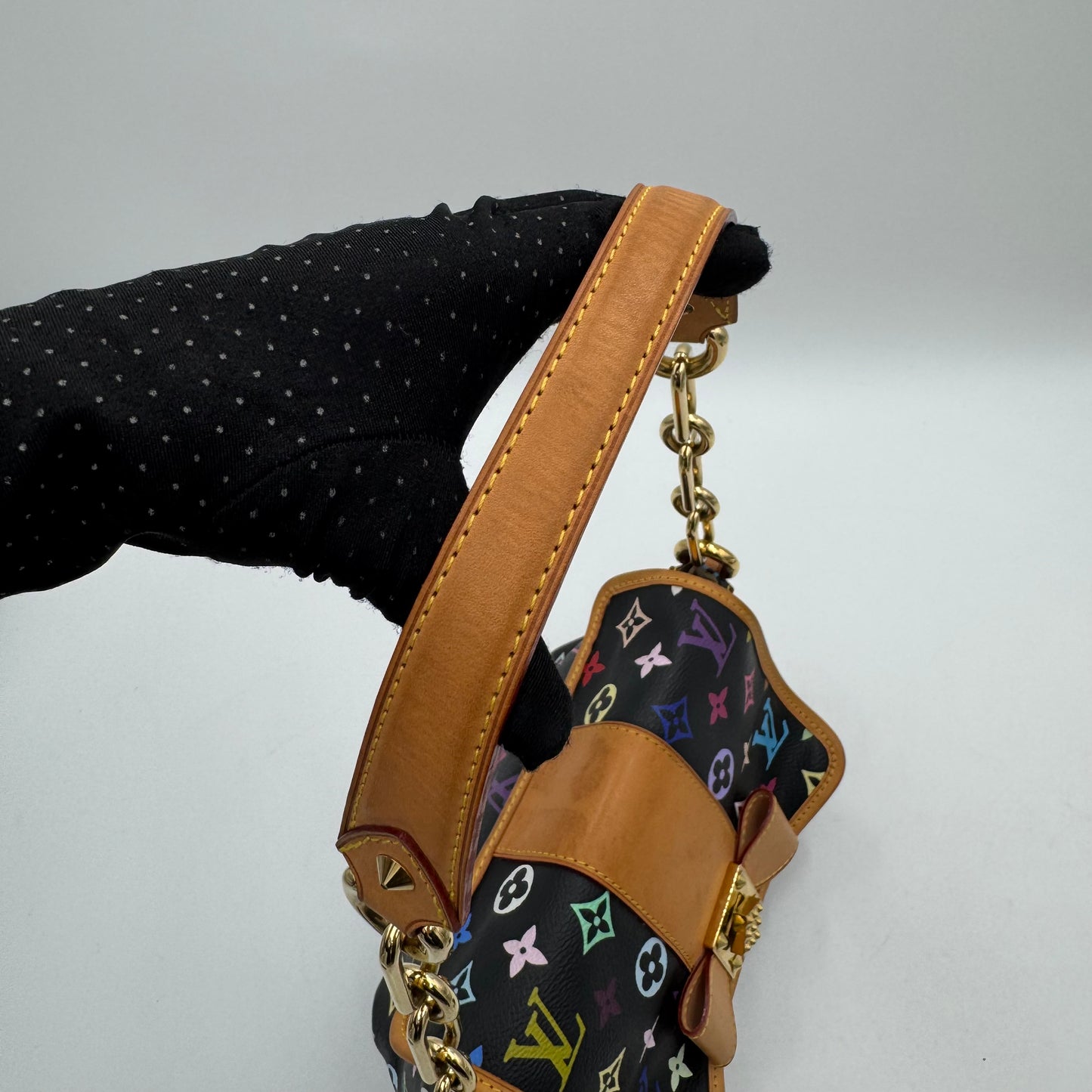 Louis Vuitton Takashi Murakami Black Multicolor Patti Shoulder Bag