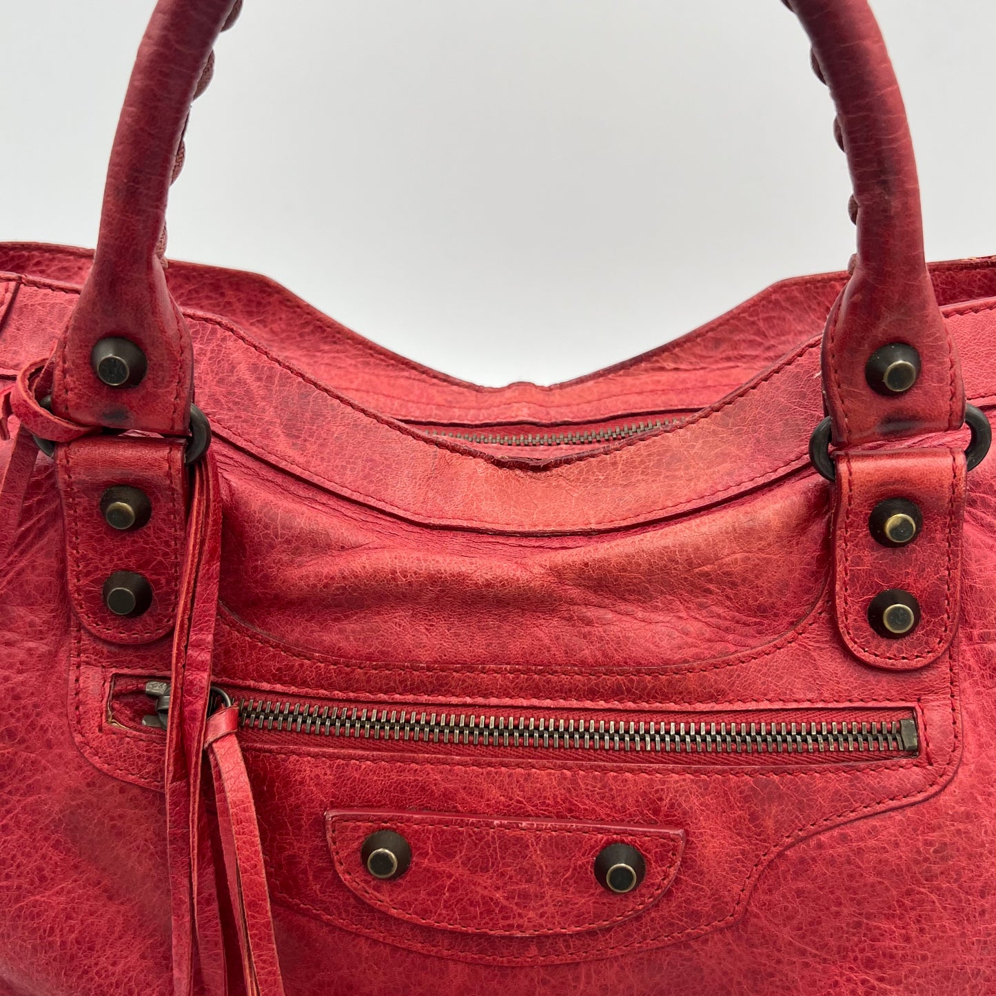 Balenciaga Red Leather Classic City