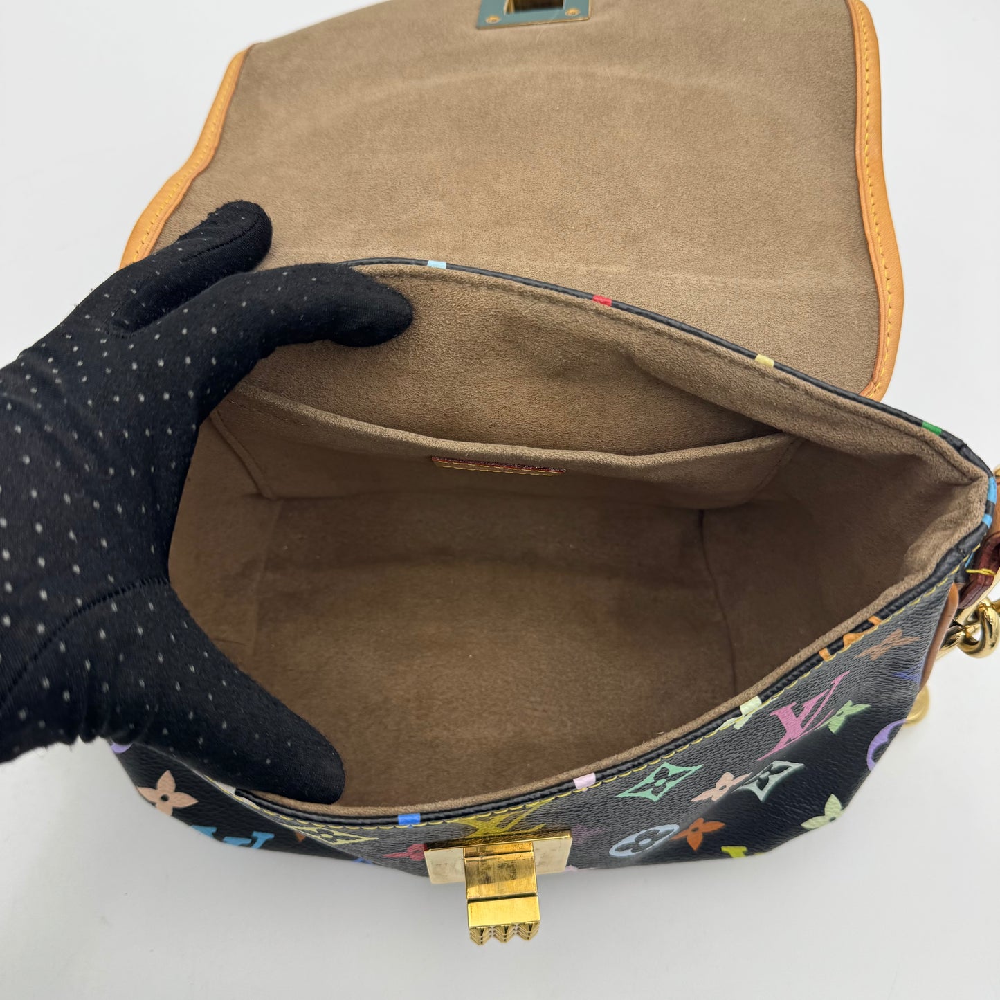 Louis Vuitton Takashi Murakami Black Multicolor Patti Shoulder Bag