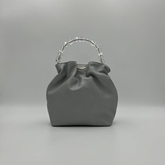 Christian Dior Gray Leather Malice Pearl Handbag