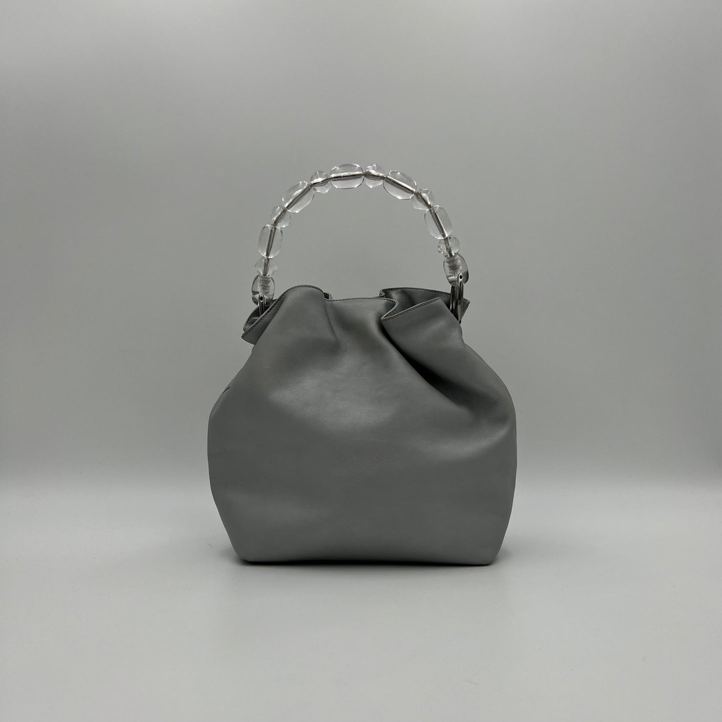 Christian Dior Gray Leather Malice Pearl Handbag