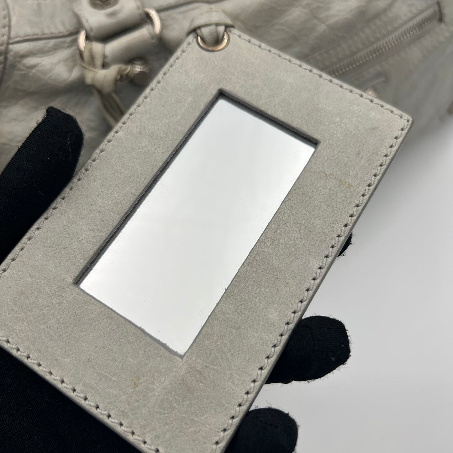 Balenciaga Light Gray Leather Giant 12 City Bag SHW