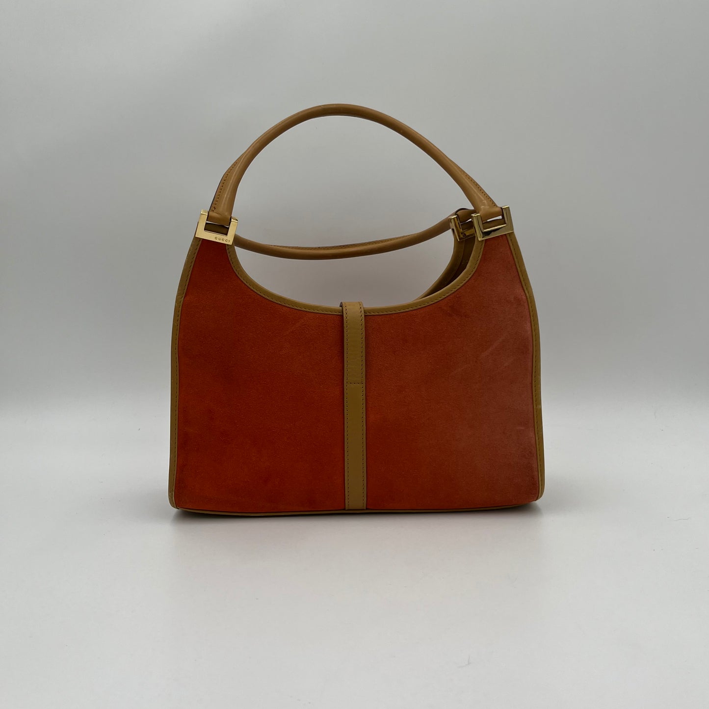 Gucci Orange Suede and Beige Leather Bardot Jackie