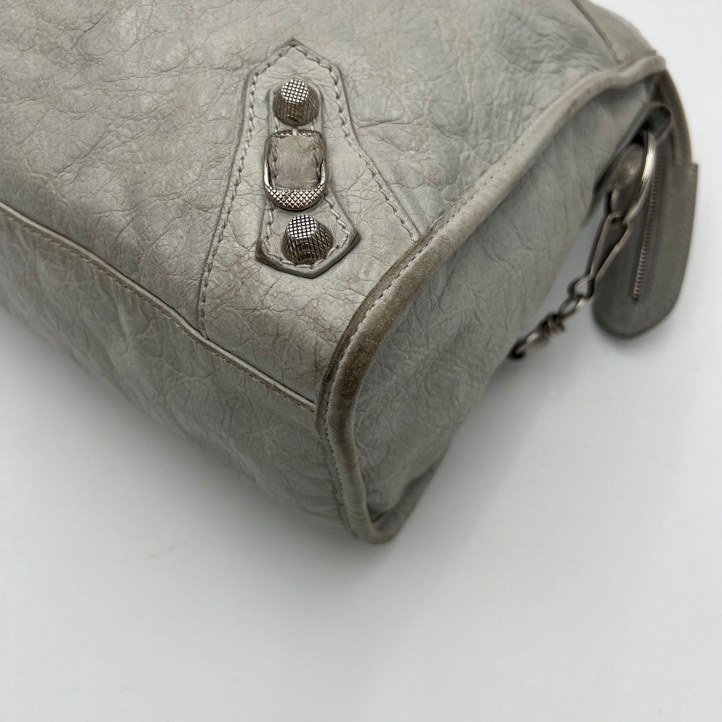 Balenciaga Light Gray Leather Giant 12 City Bag SHW
