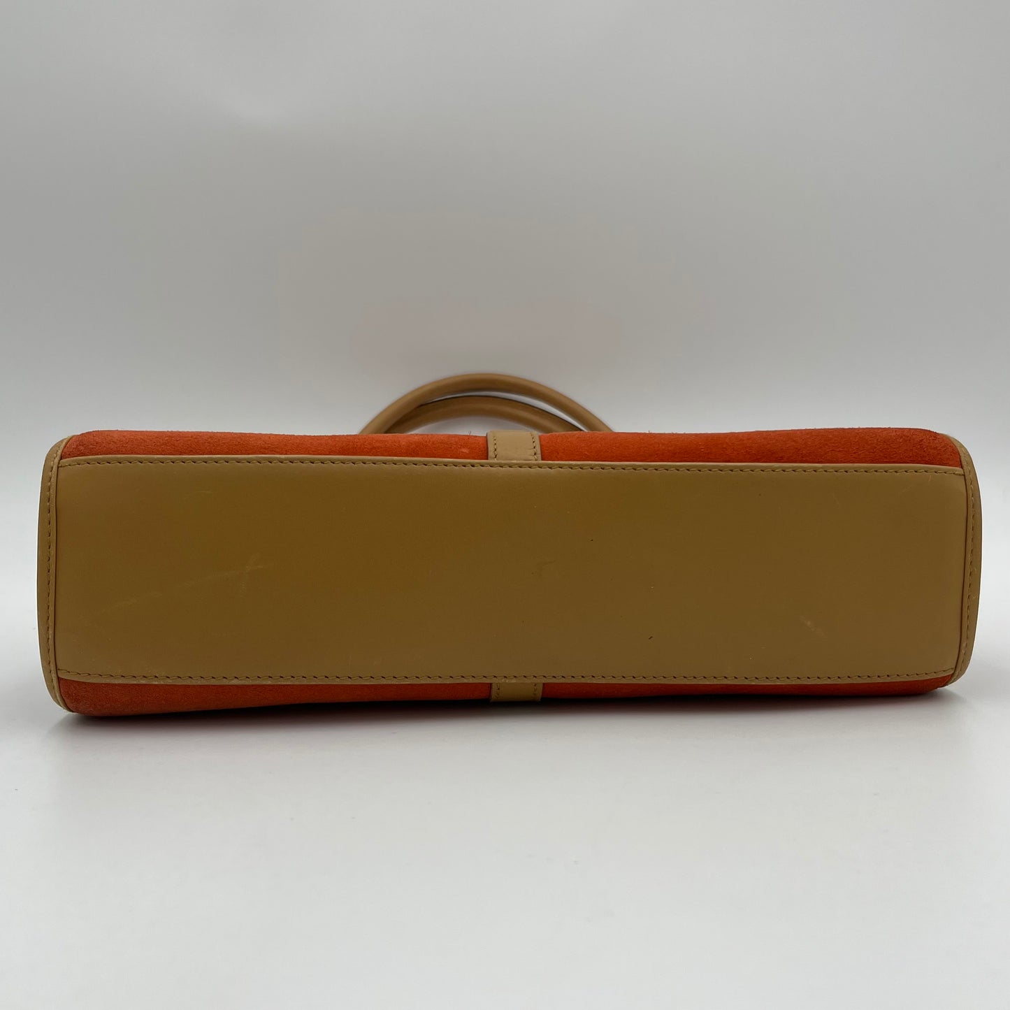 Gucci Orange Suede and Beige Leather Bardot Jackie
