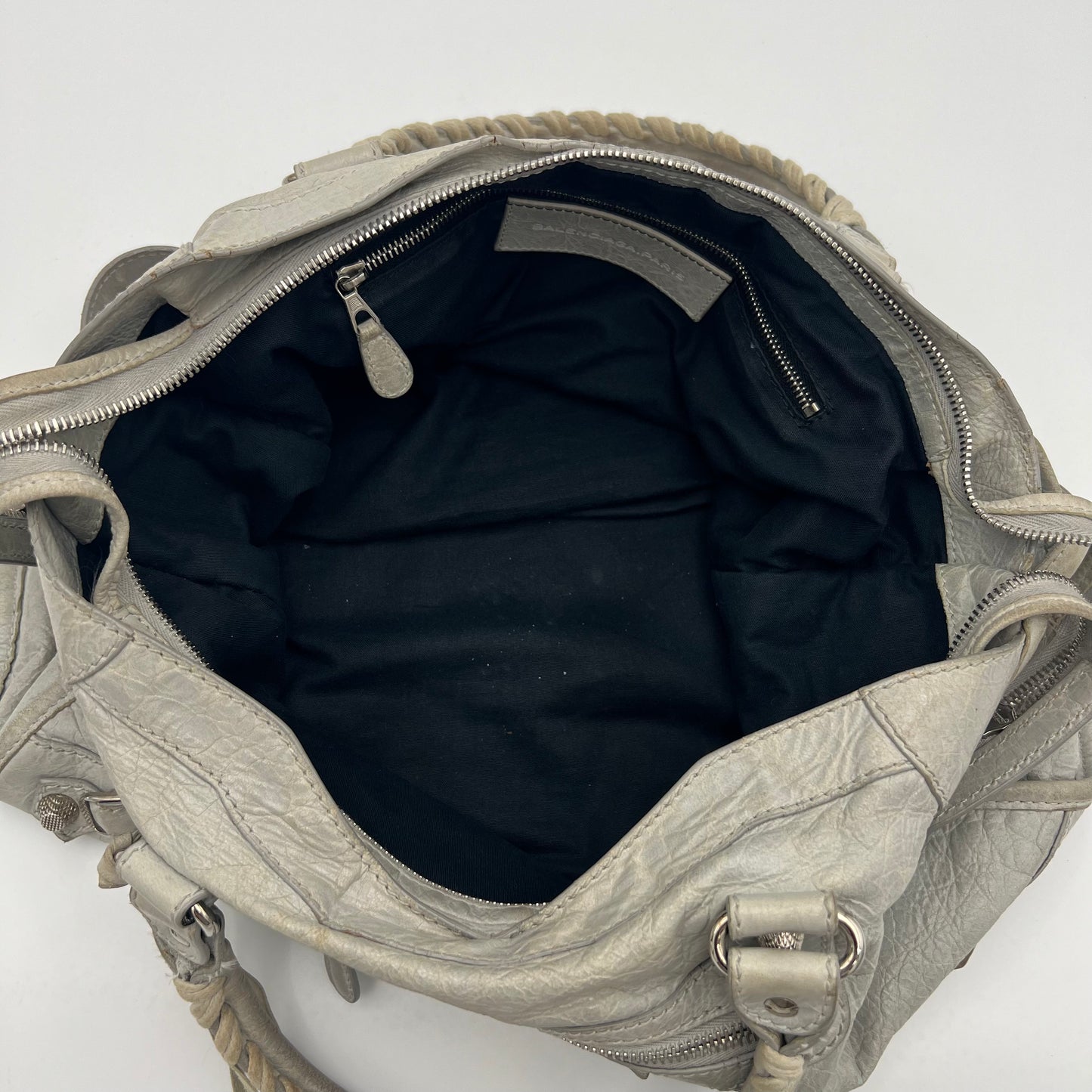 Balenciaga Light Gray Leather Giant 12 City Bag SHW