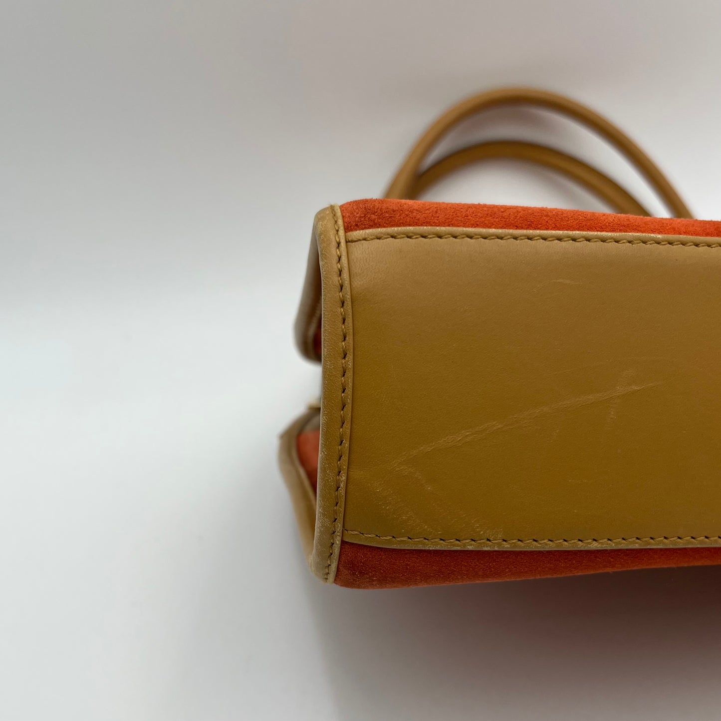 Gucci Orange Suede and Beige Leather Bardot Jackie