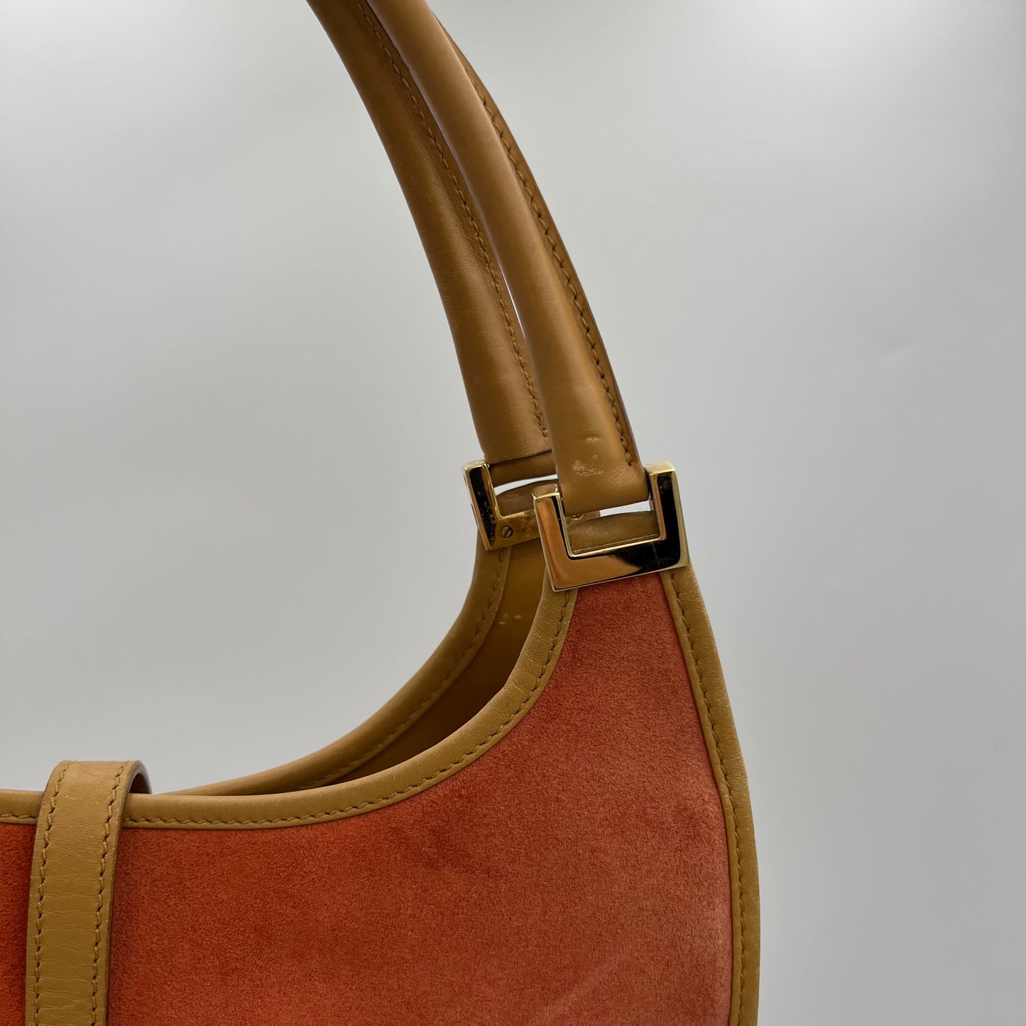 Gucci Orange Suede and Beige Leather Bardot Jackie