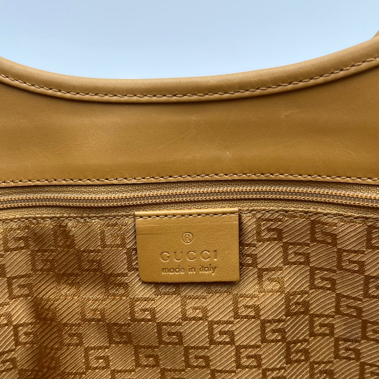 Gucci Orange Suede and Beige Leather Bardot Jackie