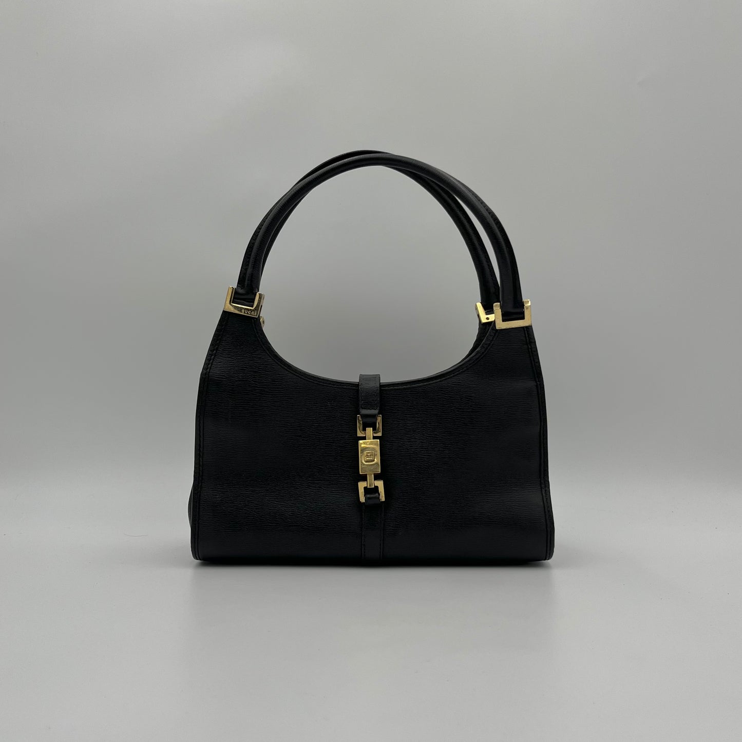 Gucci Black Leather Bardot Jackie Bag GHW