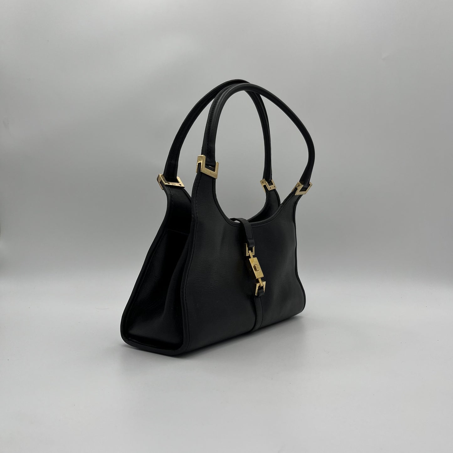 Gucci Black Leather Bardot Jackie Bag GHW
