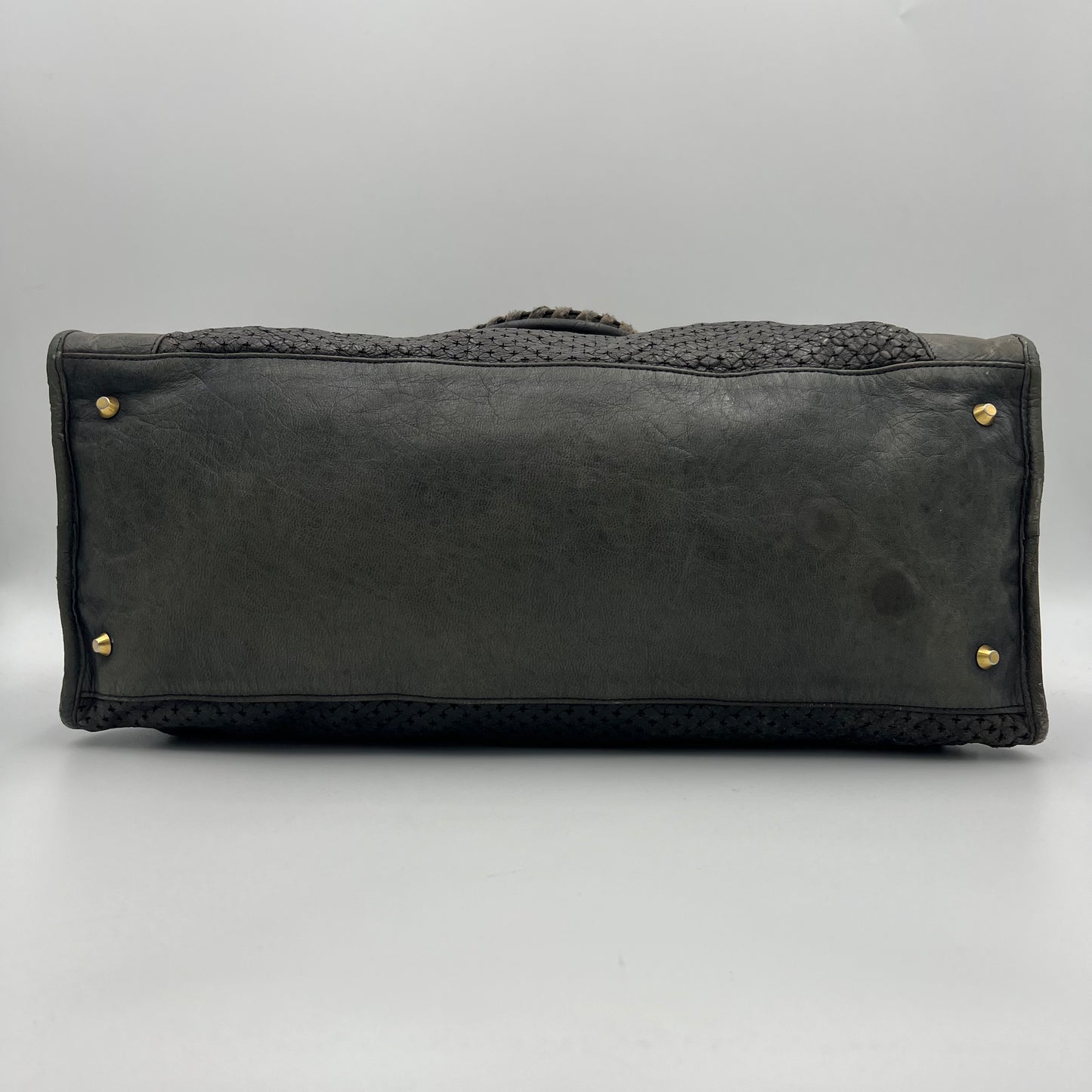 Balenciaga Gray Perforated Leather Classic Work Bag GHW
