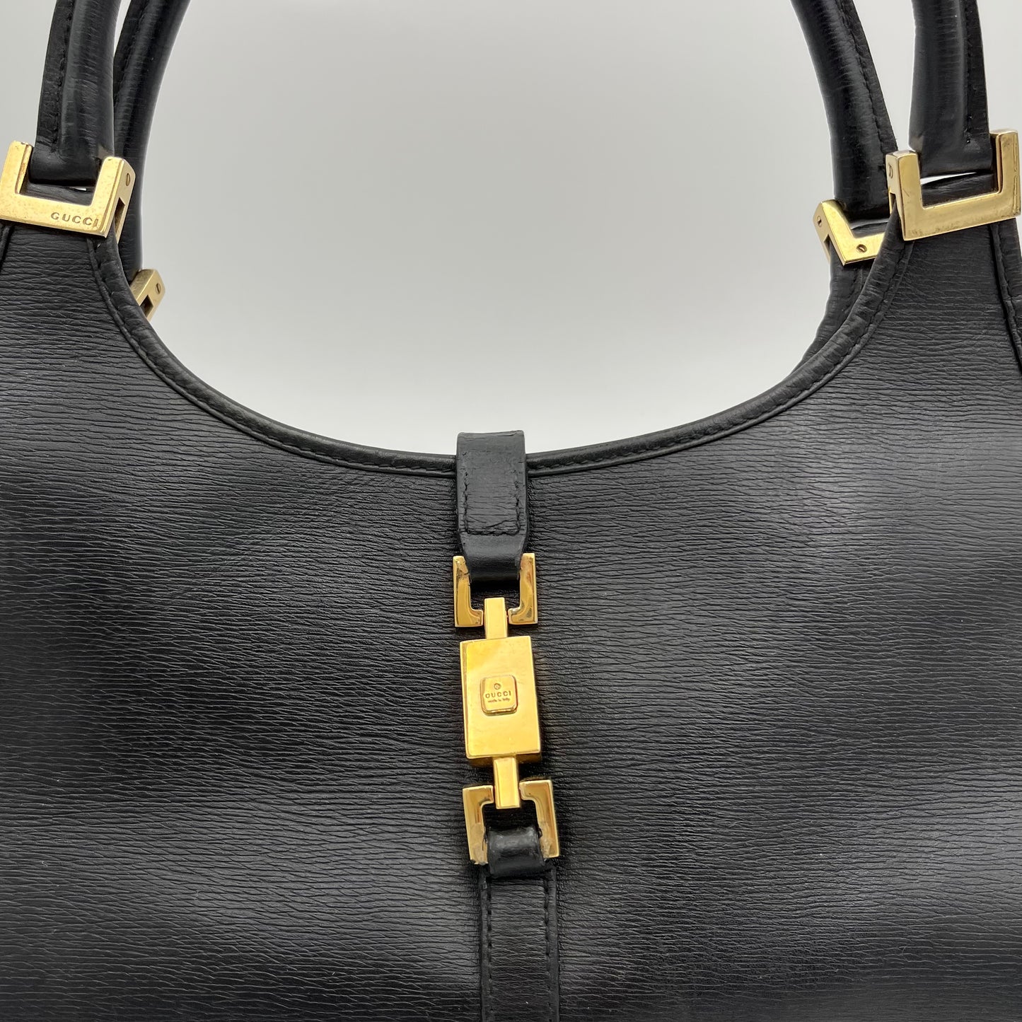 Gucci Black Leather Bardot Jackie Bag GHW