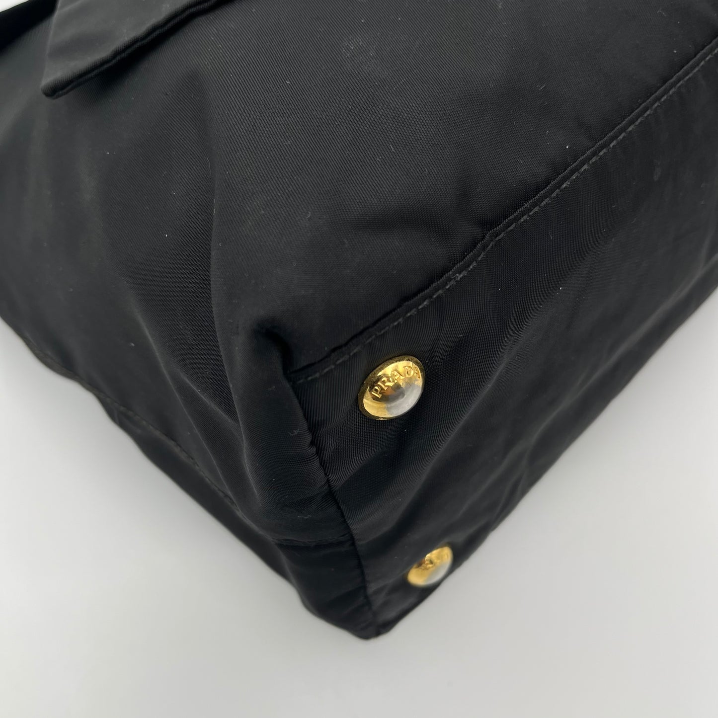 Prada Black Tessuto and Patent Leather Bow Tote Bag