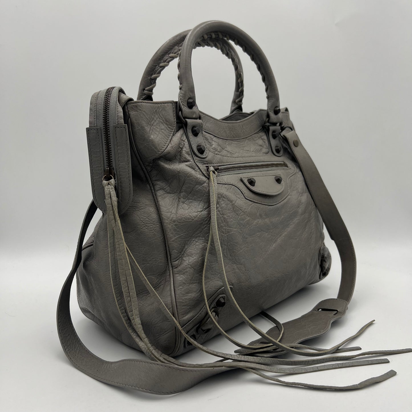 Balenciaga Light Gray Lambskin Classic Velo
