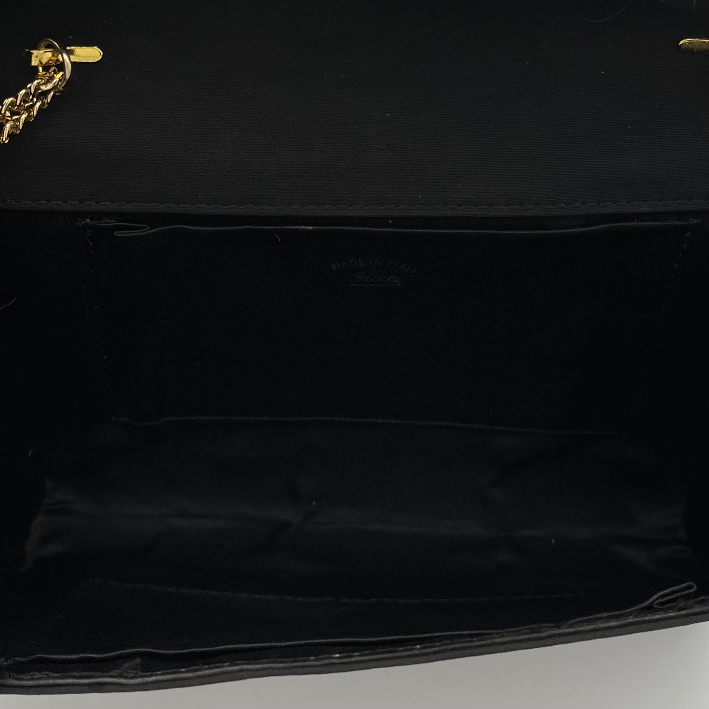 Gucci Vintage Black Nylon and Leather GG Flap Small Chain Bag GHW