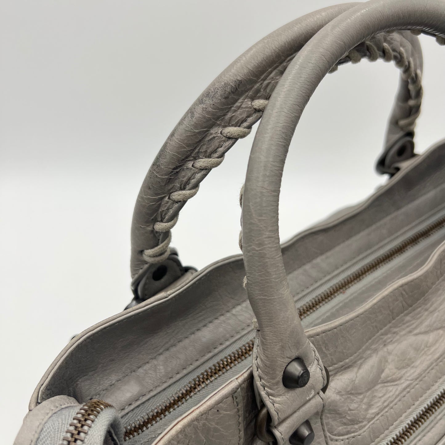 Balenciaga Light Gray Lambskin Classic Velo