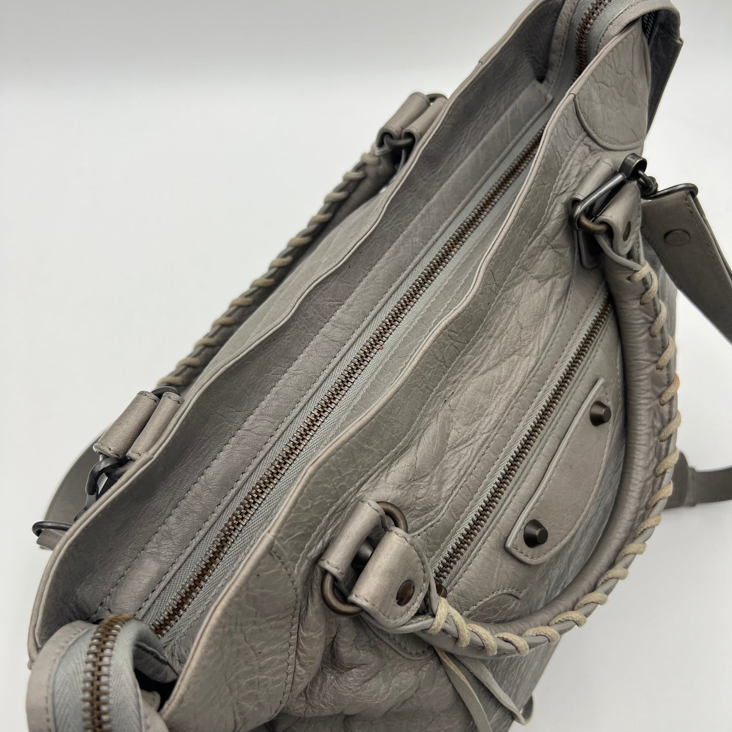 Balenciaga Light Gray Lambskin Classic Velo