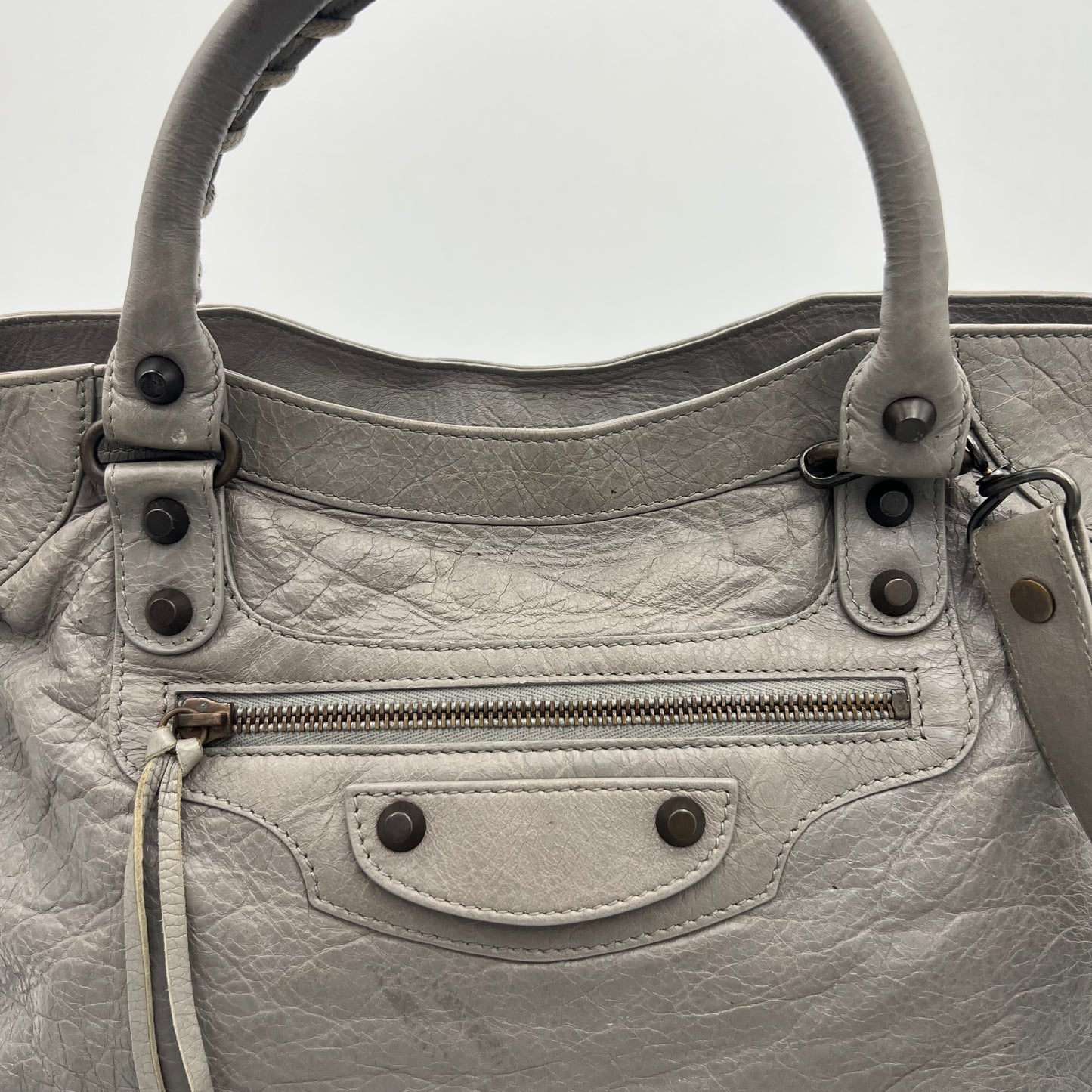 Balenciaga Light Gray Lambskin Classic Velo