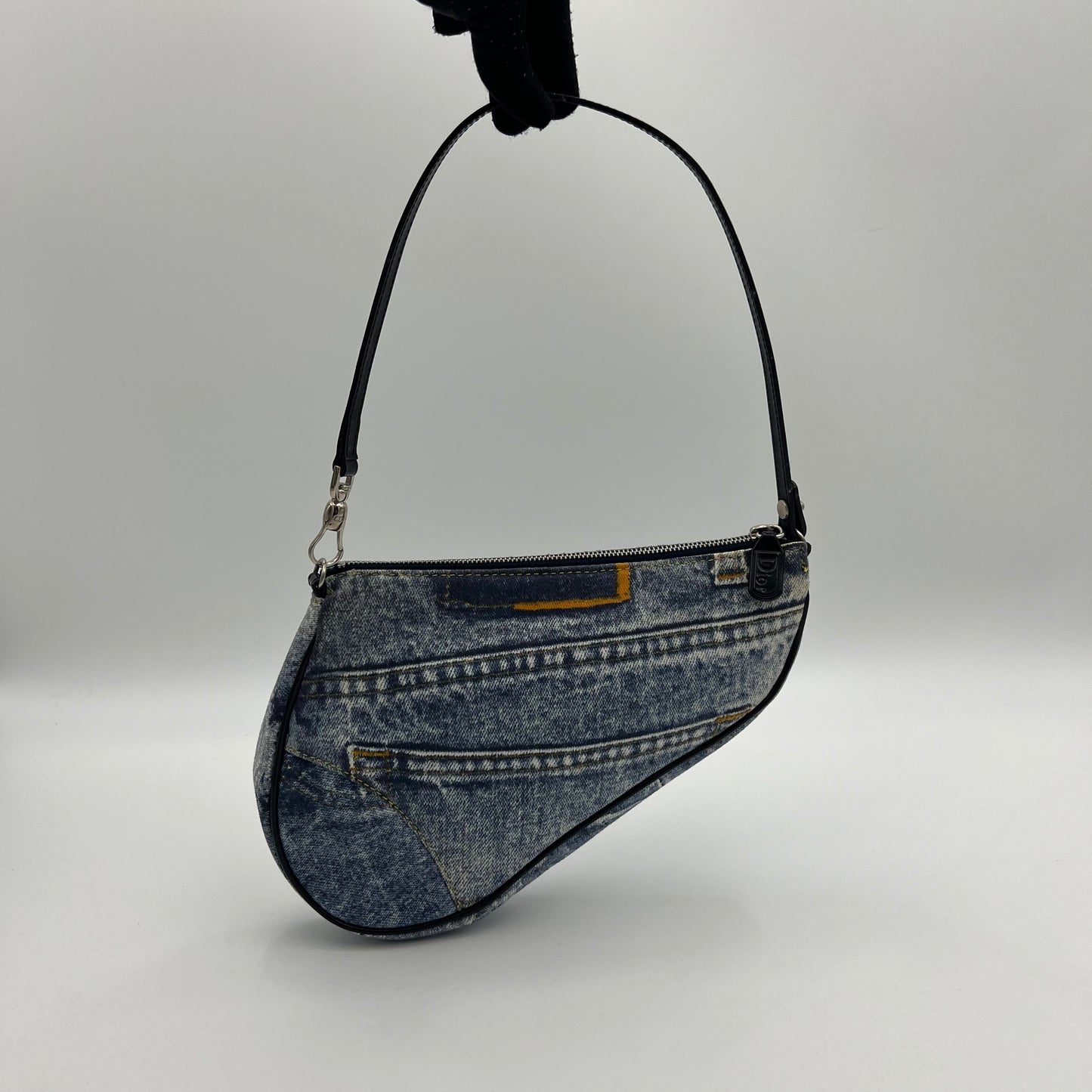 Christian Dior Denim Mini Saddle Pochette