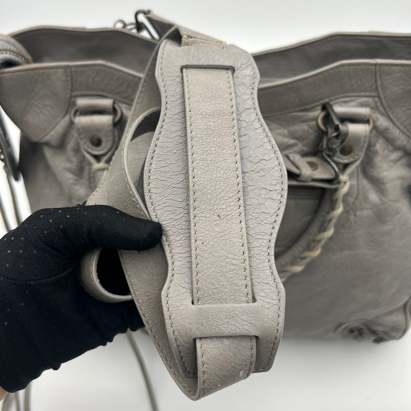 Balenciaga Light Gray Lambskin Classic Velo