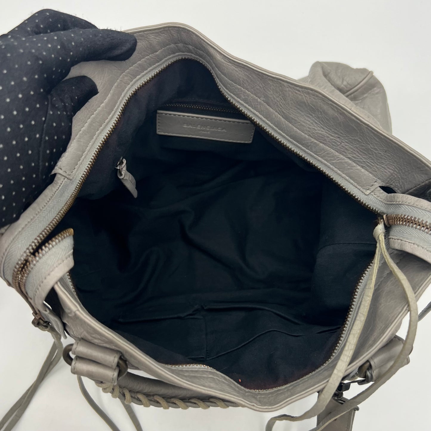 Balenciaga Light Gray Lambskin Classic Velo