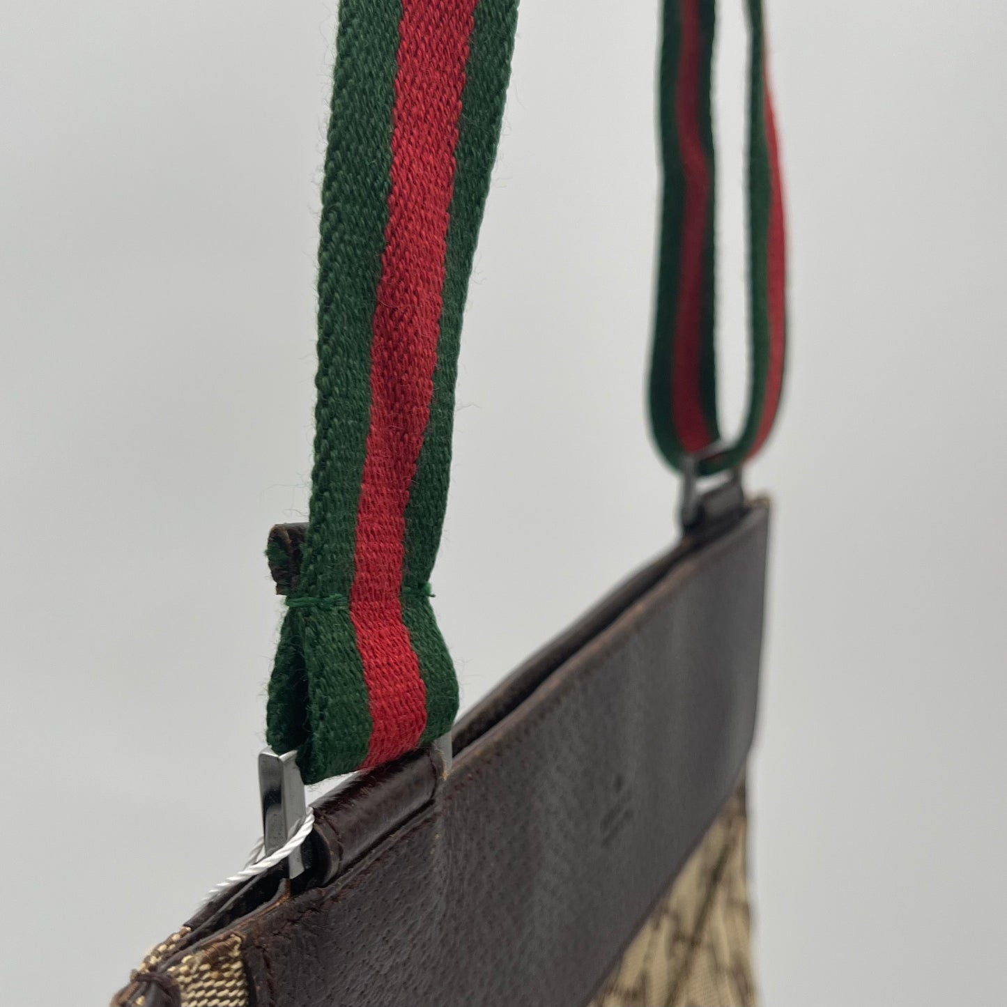 Gucci Brown Monogram Canvas and Leather Sherryline Slim Crossbody