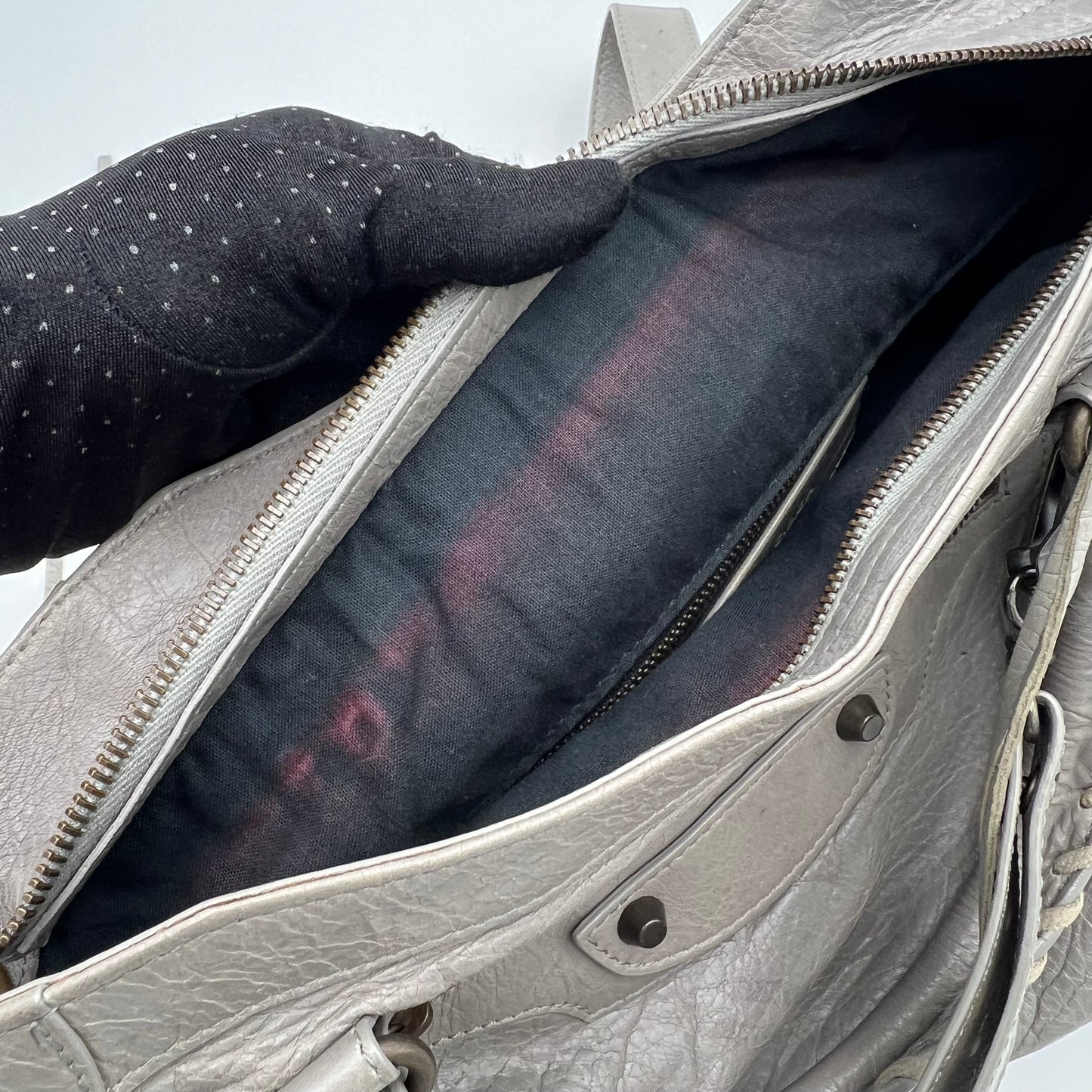 Balenciaga Light Gray Lambskin Classic Velo