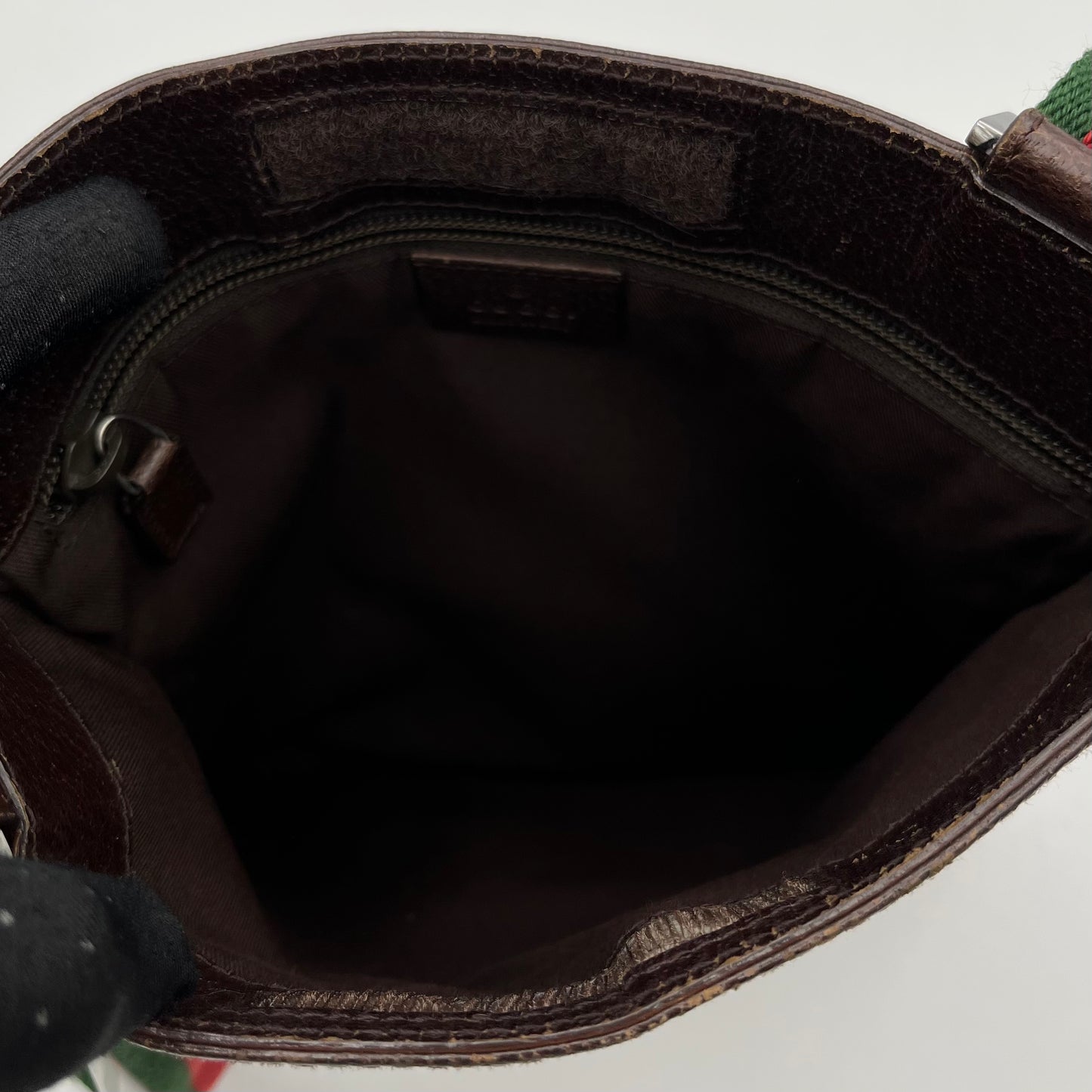 Gucci Brown Monogram Canvas and Leather Sherryline Slim Crossbody
