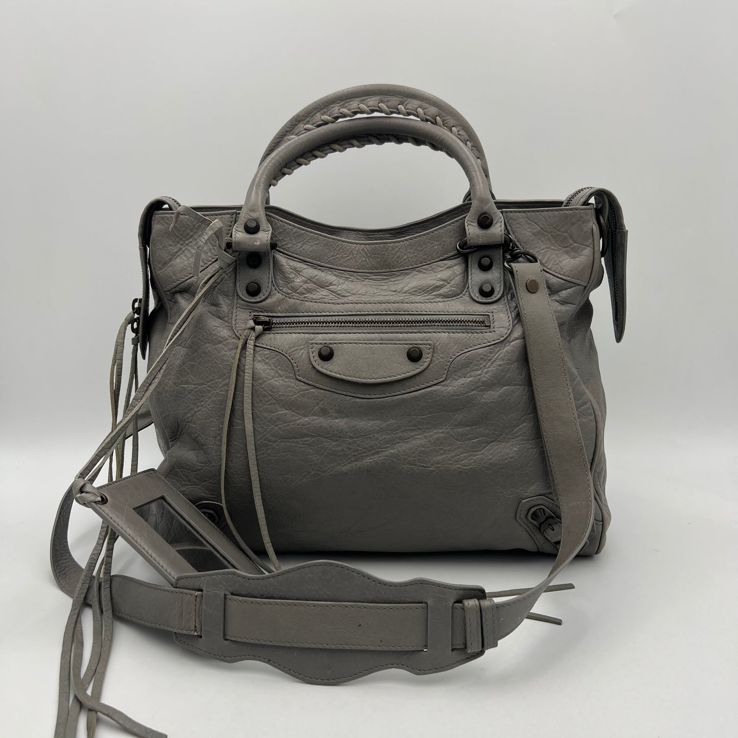 Balenciaga Light Gray Lambskin Classic Velo