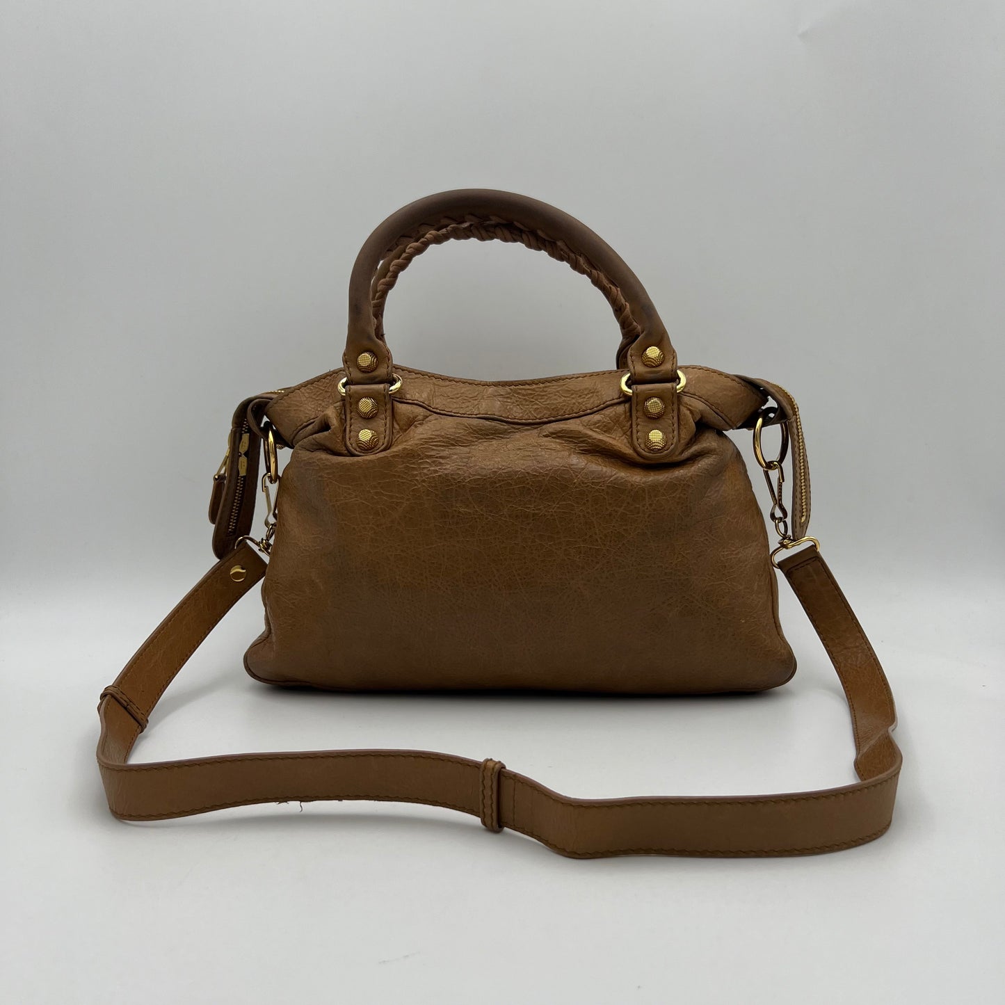Balenciaga Tan Brown Leather Giant 12 Town Bag GHW
