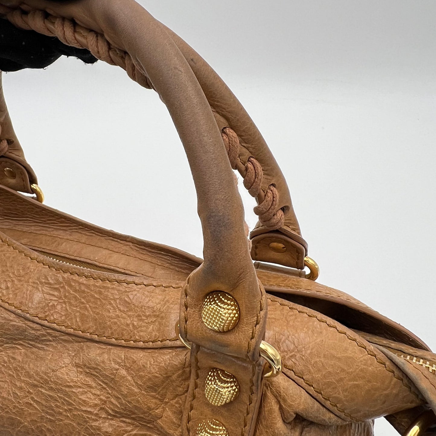 Balenciaga Tan Brown Leather Giant 12 Town Bag GHW
