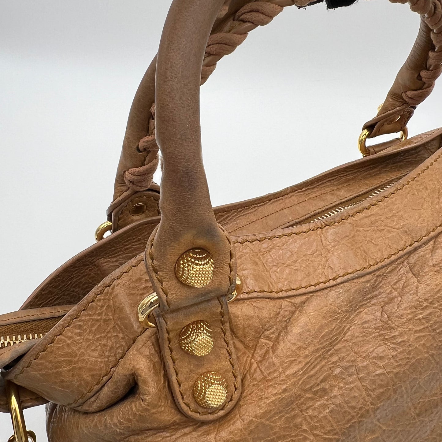 Balenciaga Tan Brown Leather Giant 12 Town Bag GHW