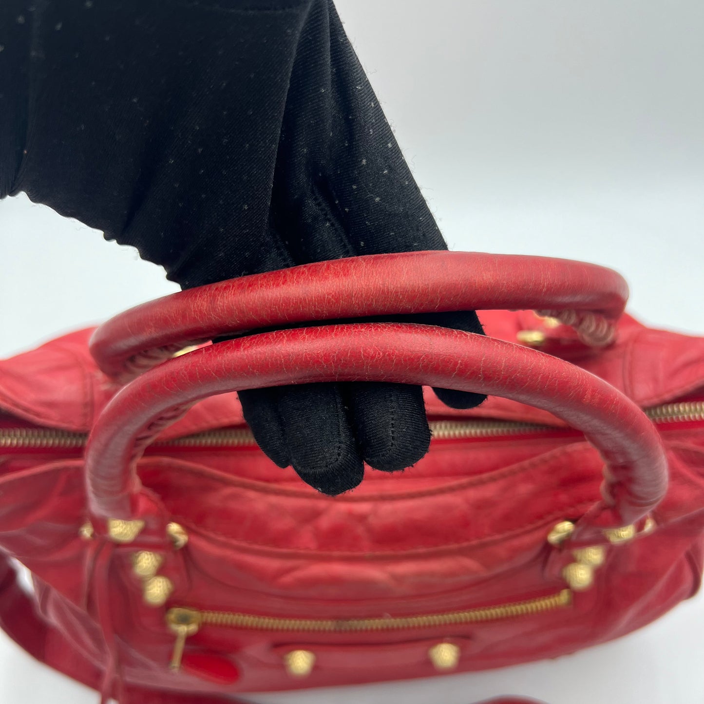 Balenciaga Red Leather Giant 12 Velo Bag GHW