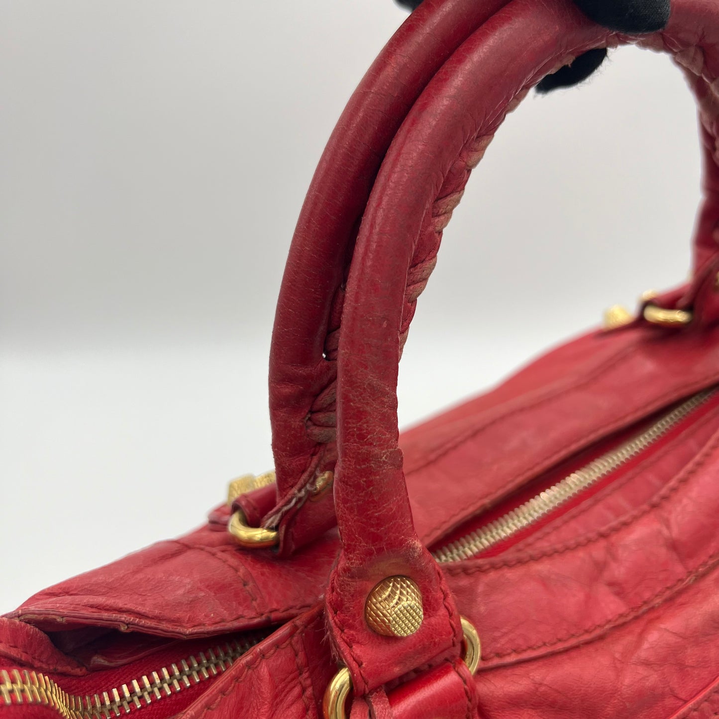 Balenciaga Red Leather Giant 12 Velo Bag GHW