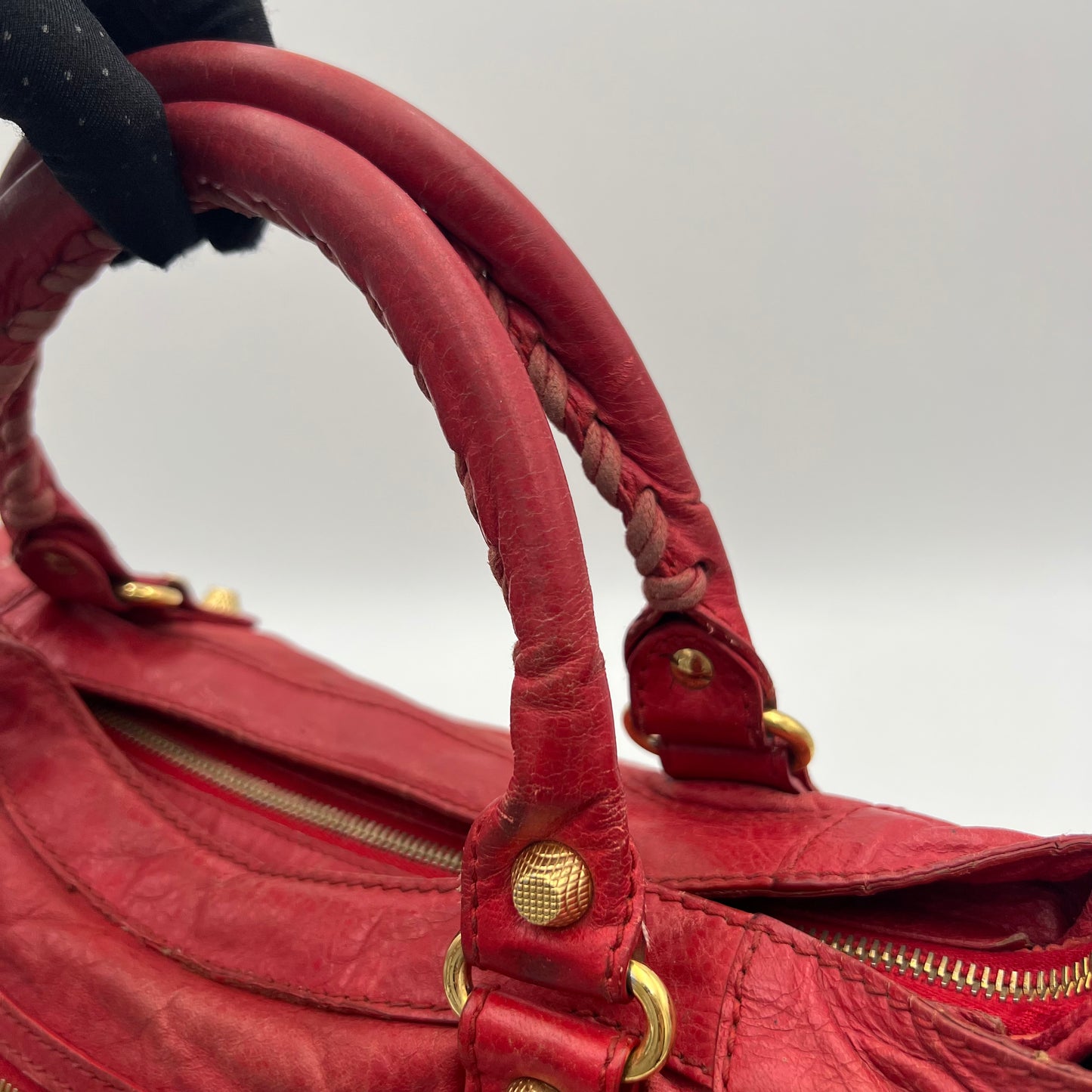 Balenciaga Red Leather Giant 12 Velo Bag GHW