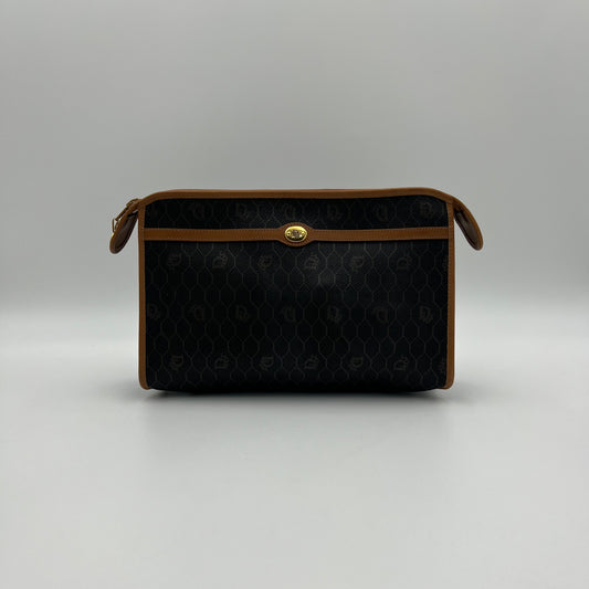 Christian Dior Dark Honeycomb Zip Clutch