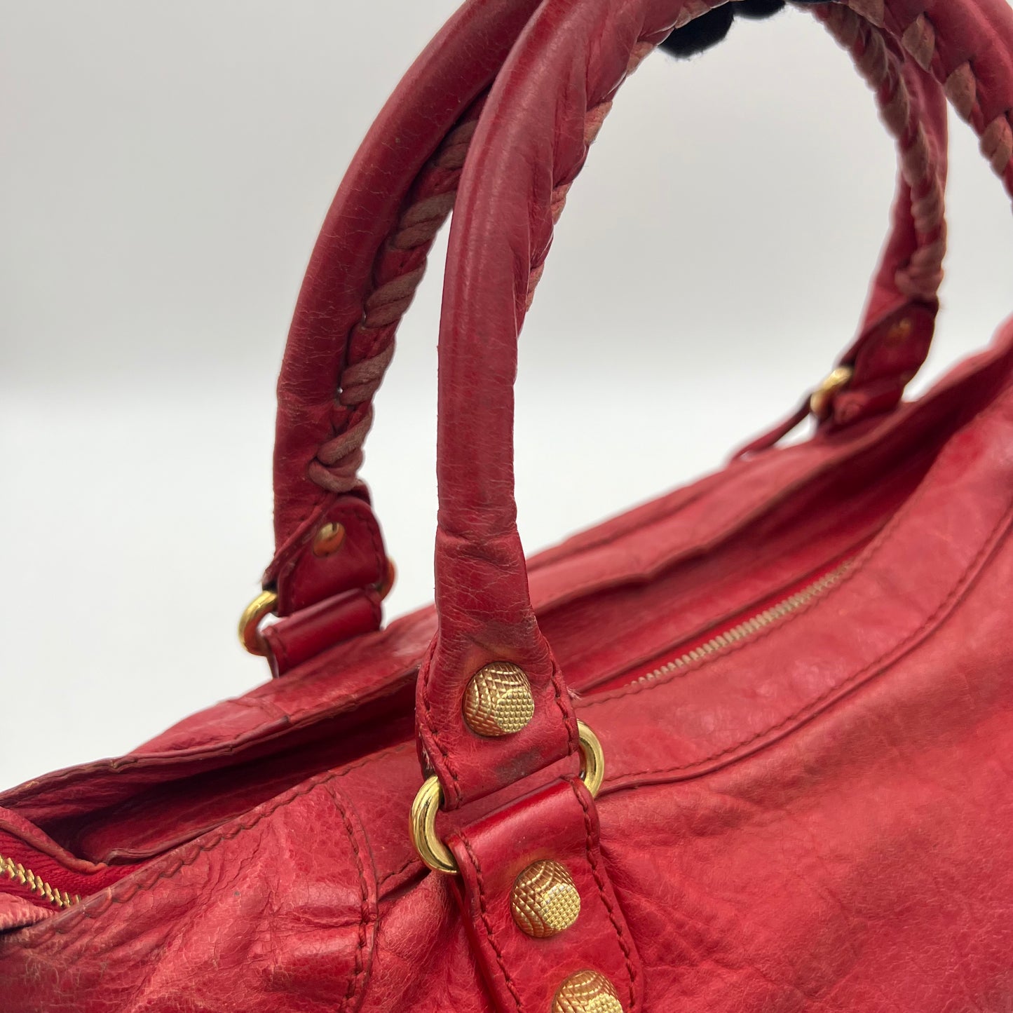 Balenciaga Red Leather Giant 12 Velo Bag GHW