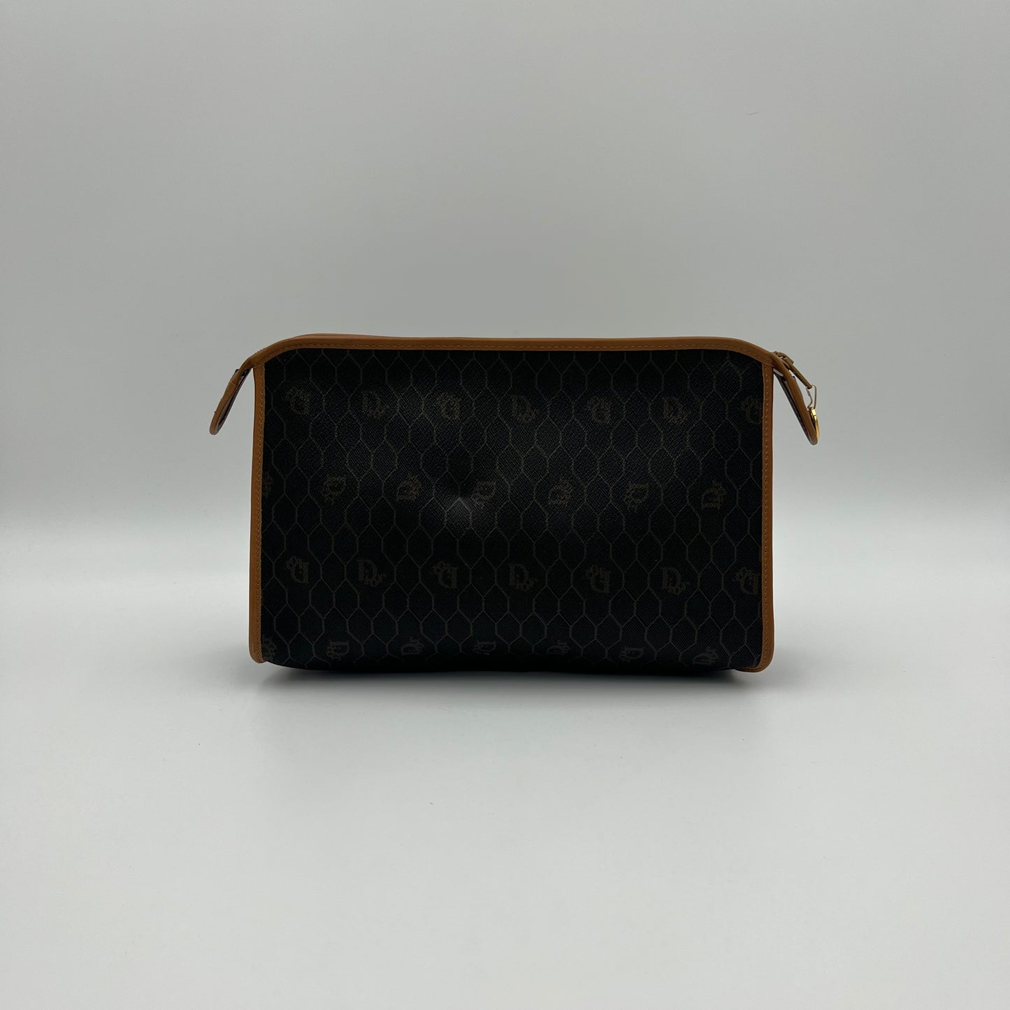 Christian Dior Dark Honeycomb Zip Clutch