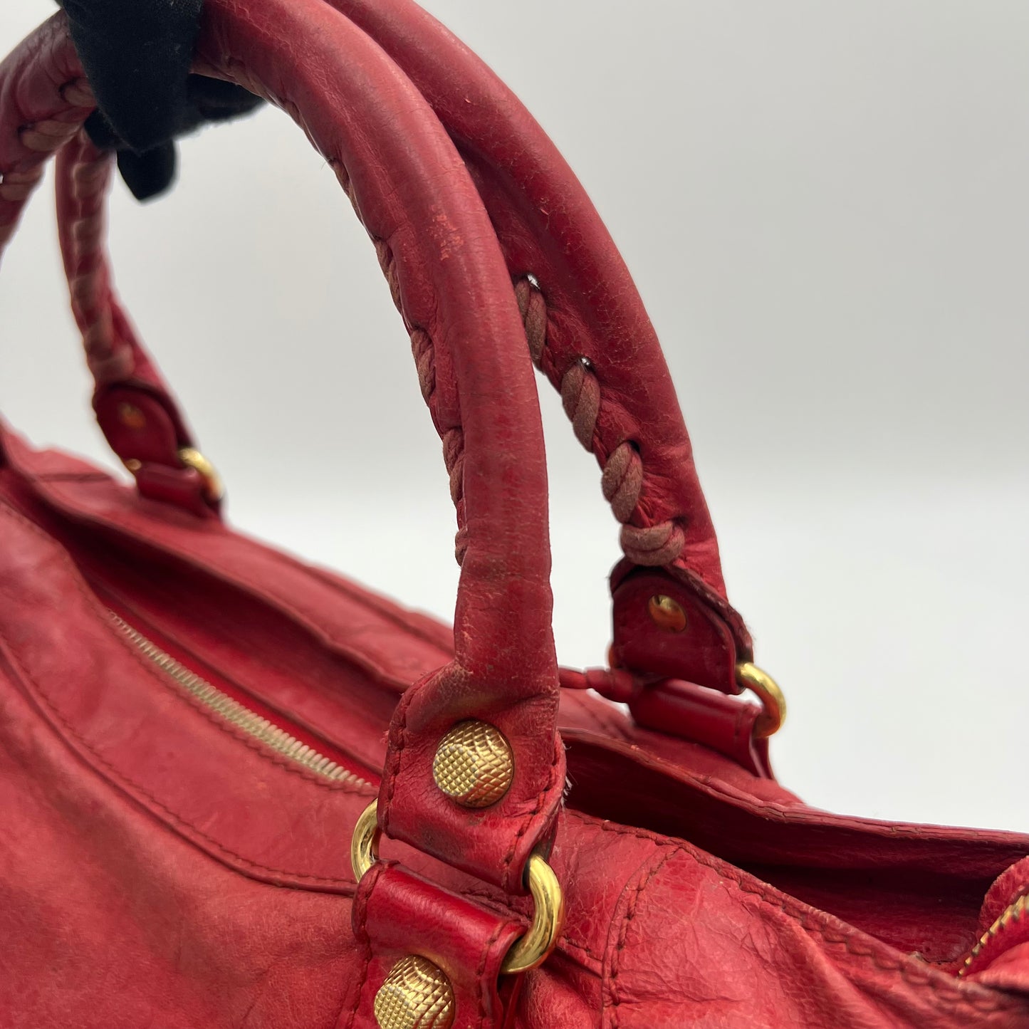 Balenciaga Red Leather Giant 12 Velo Bag GHW