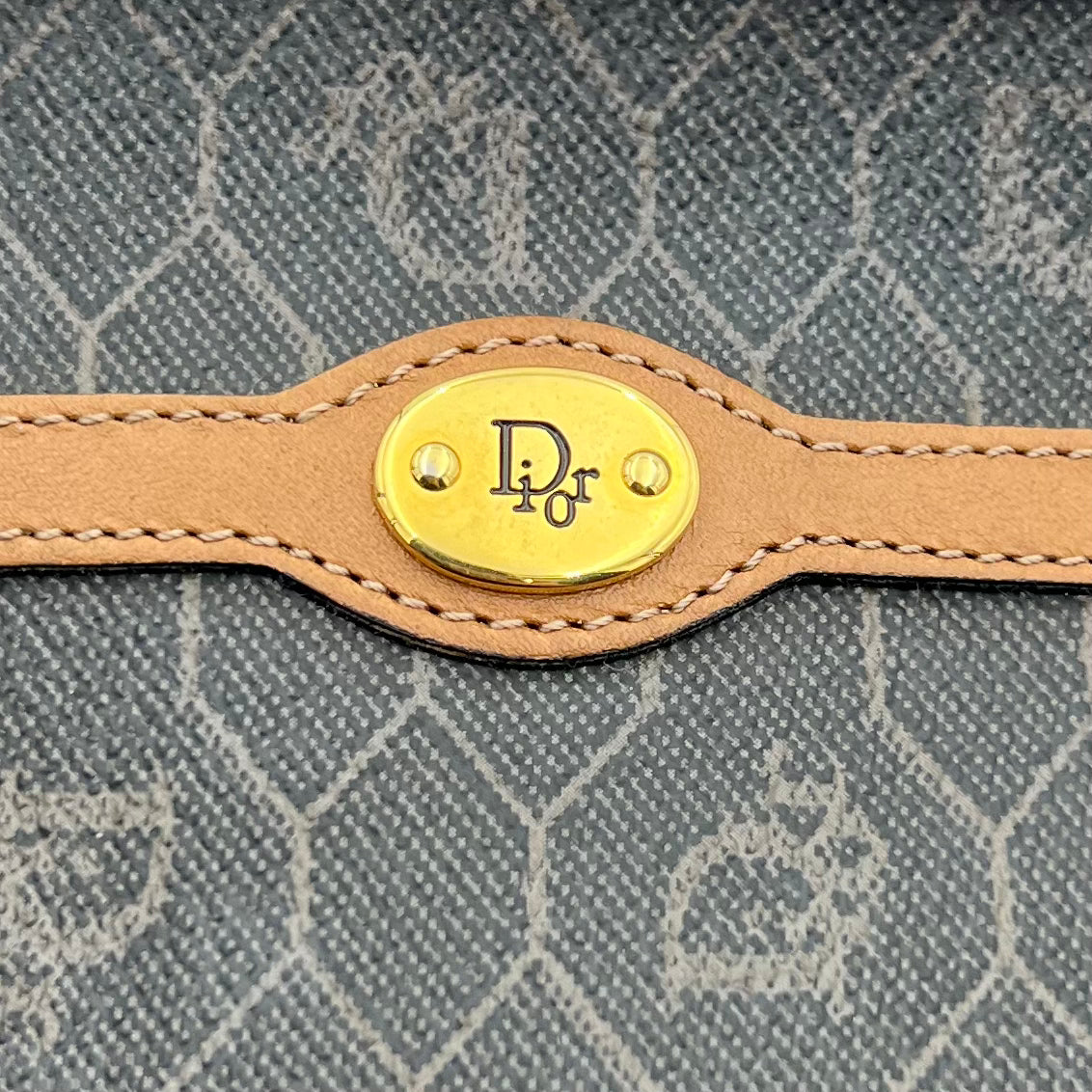 Christian Dior Dark Honeycomb Zip Clutch