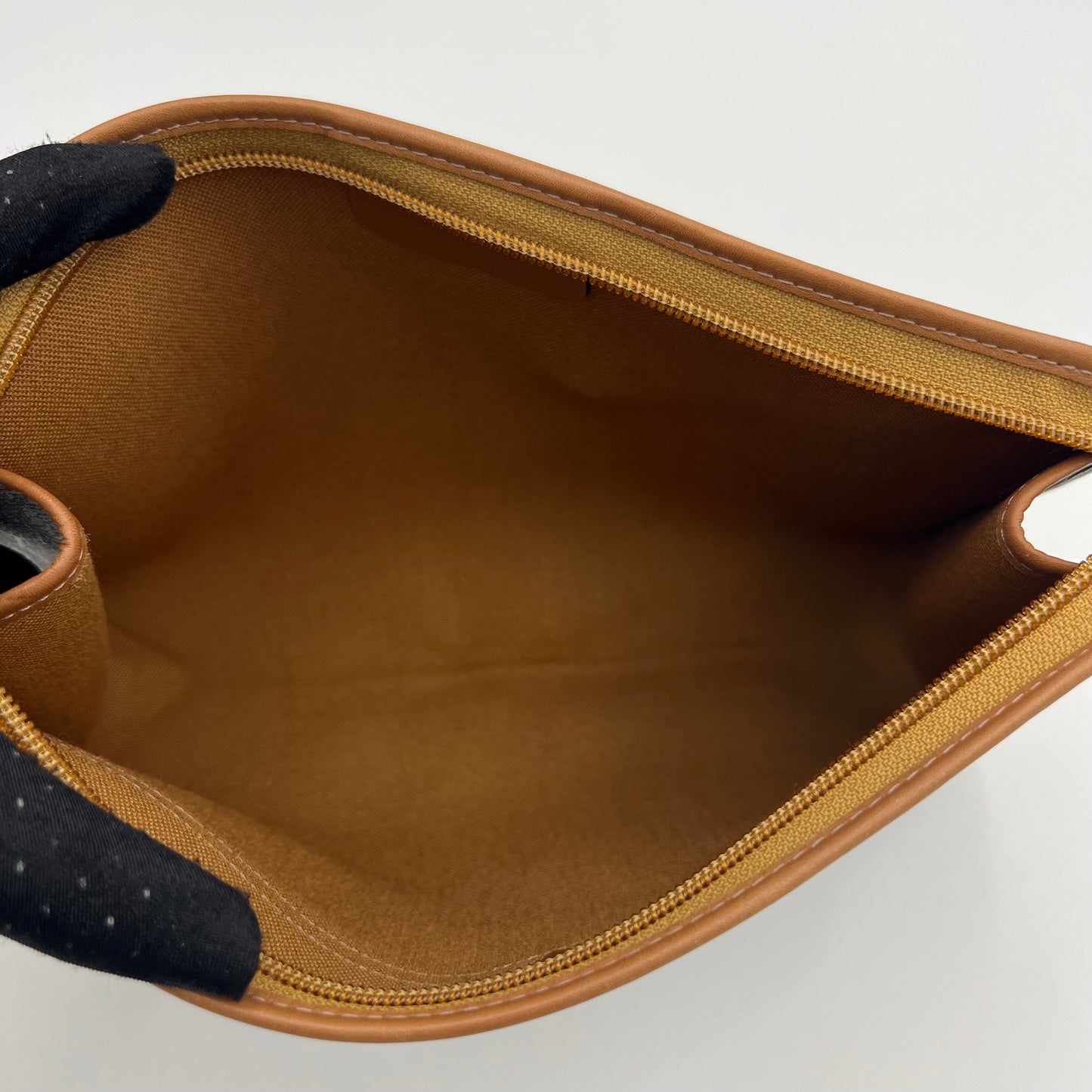 Christian Dior Dark Honeycomb Zip Clutch