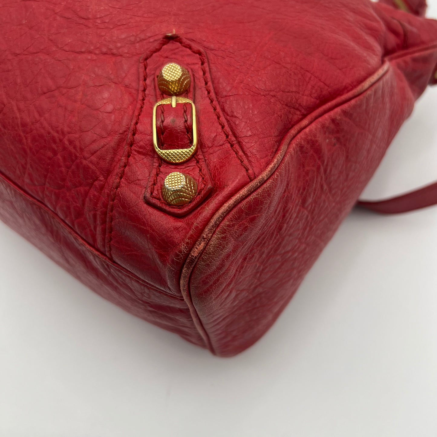 Balenciaga Red Leather Giant 12 Velo Bag GHW