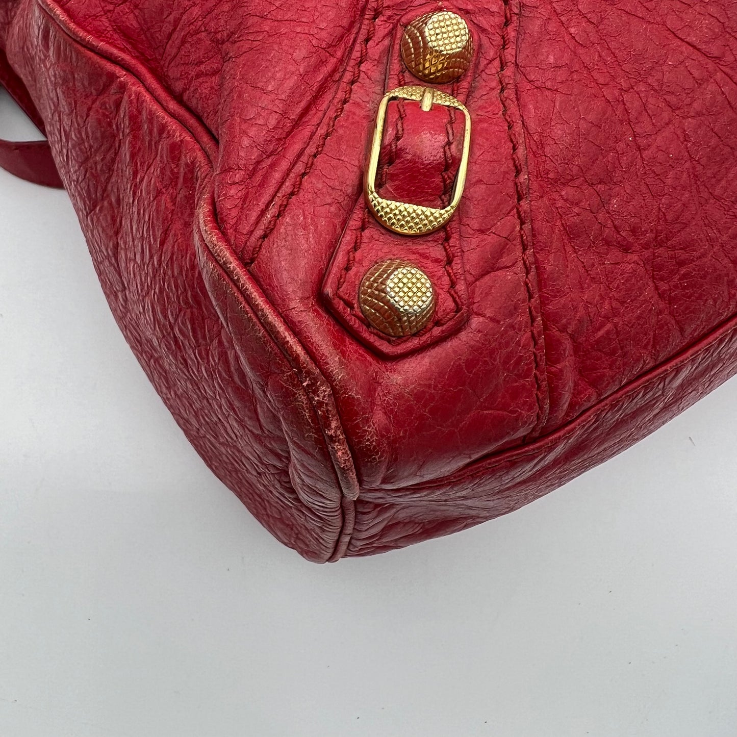 Balenciaga Red Leather Giant 12 Velo Bag GHW