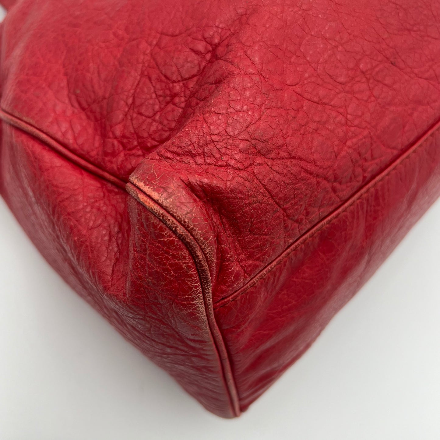 Balenciaga Red Leather Giant 12 Velo Bag GHW