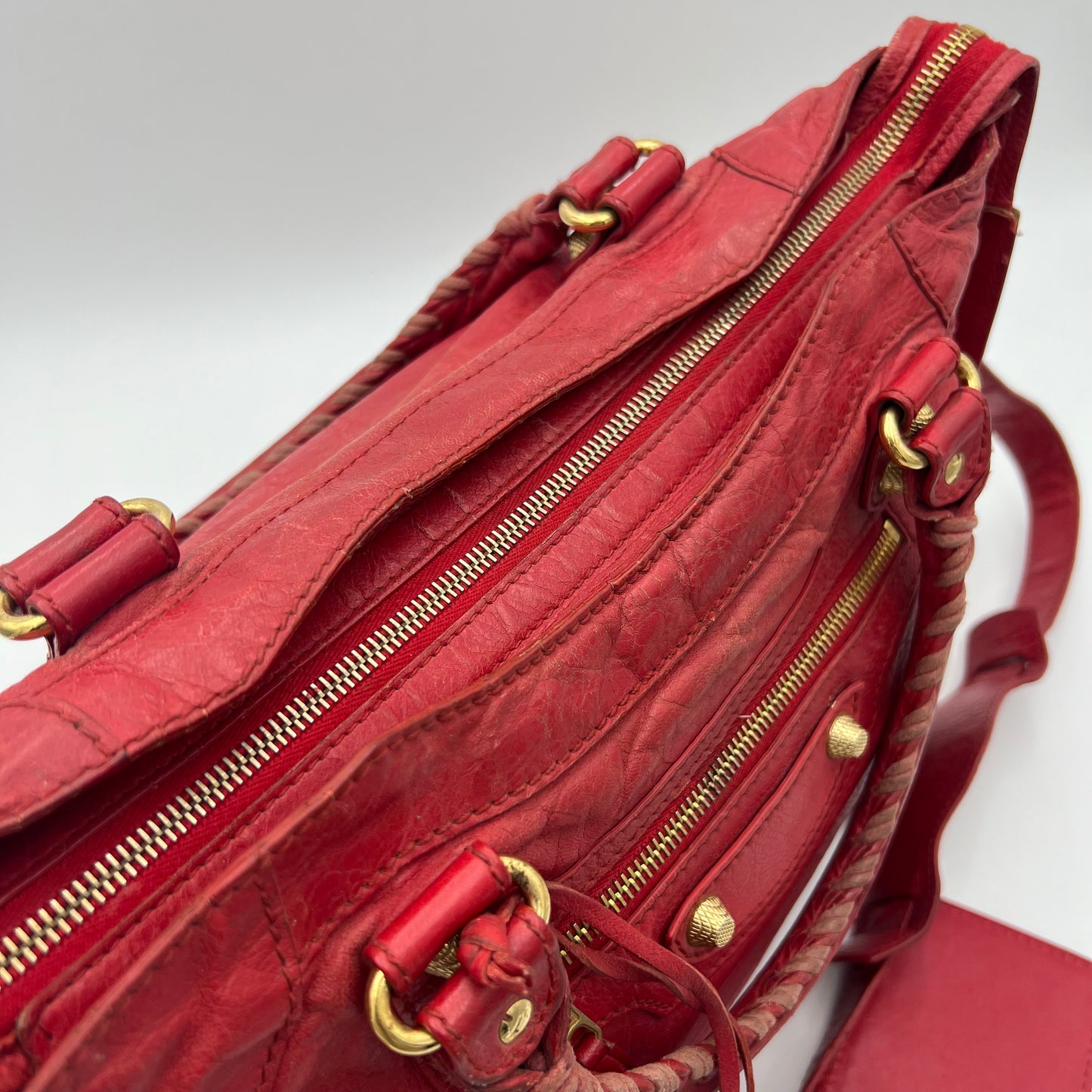 Balenciaga Red Leather Giant 12 Velo Bag GHW